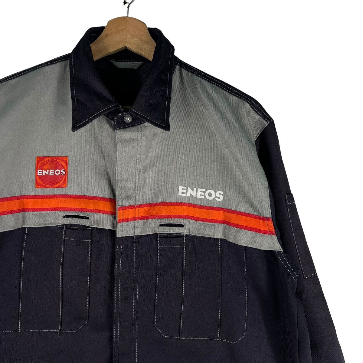 Japanese Brand 🔥VINTAGE WORK SHIRT RACING JACKET ENEOS BIG LOGO Size US L / EU 52-54 / 3 - 4 Thumbnail