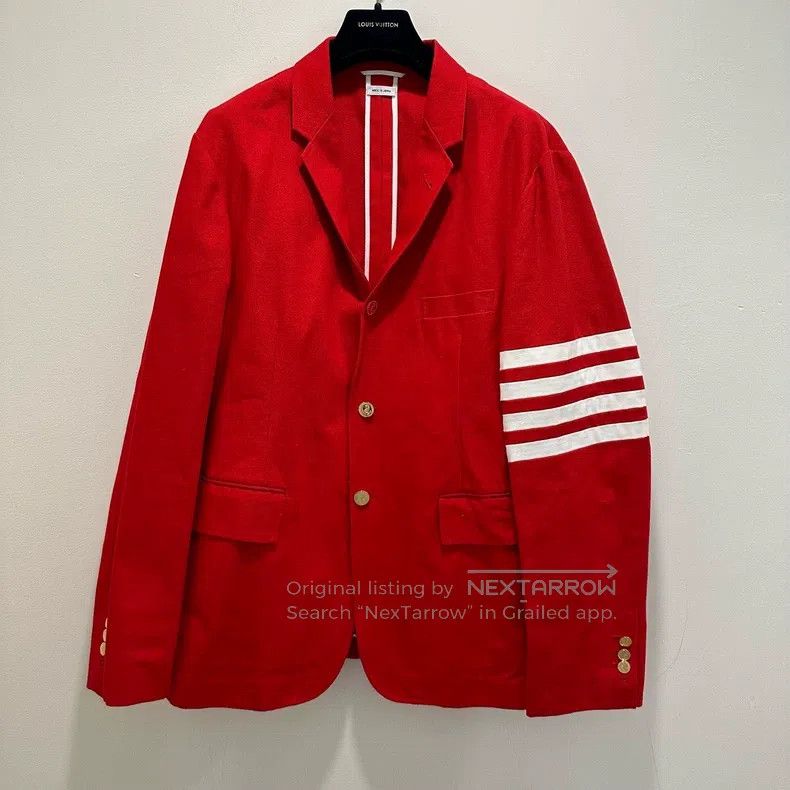 Thom Browne Thom Browne Red striped jacket Size US XL / EU 56 / 4 - 1 Thumbnail