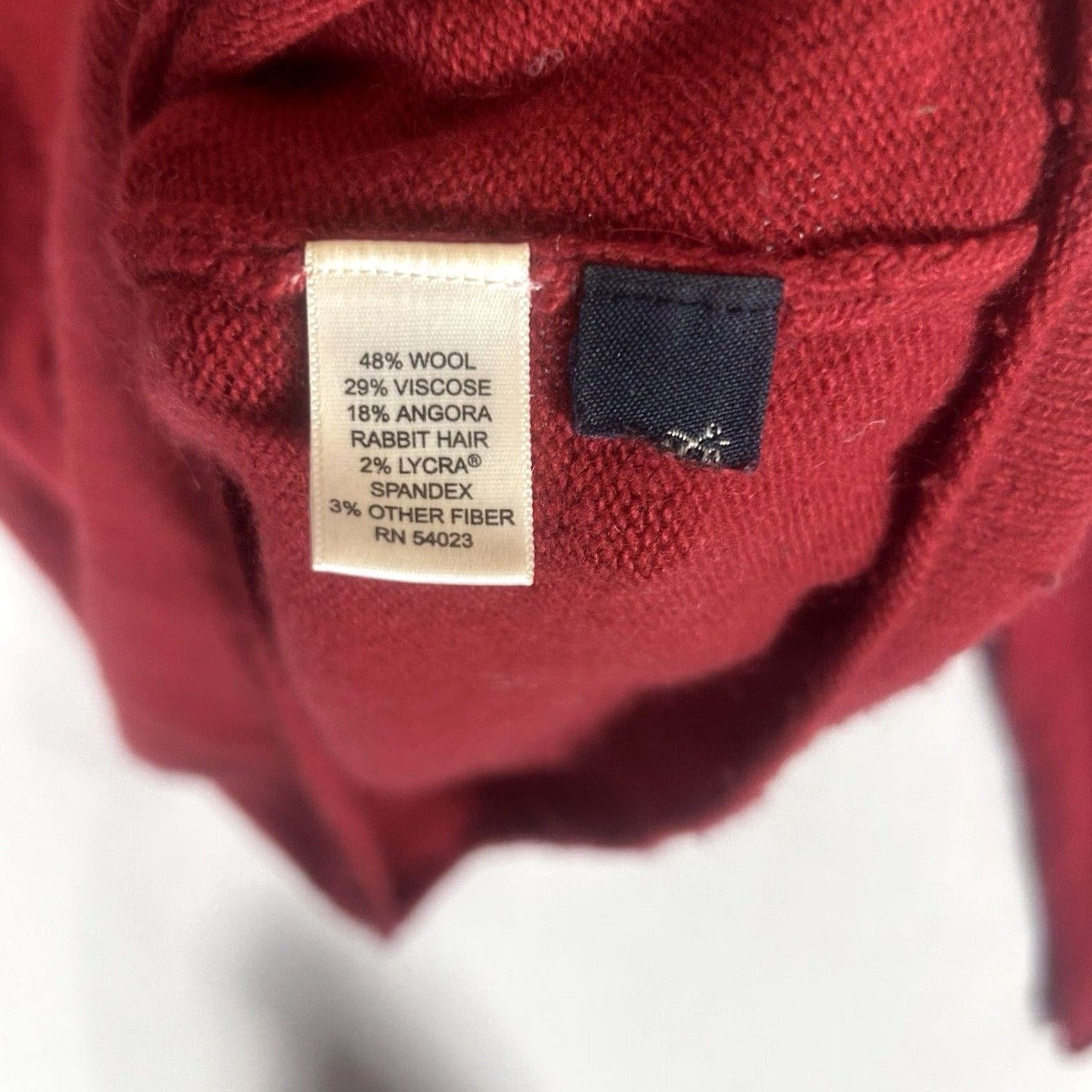 Banana Republic Banana Republic Womens Small V-Neck Sweater Wool Angora Rabbit Hair Long Sleeve Red Solid Pullover Knit Women S Lightweight All Seasons Size S / US 4 / IT 40 - 4 Thumbnail