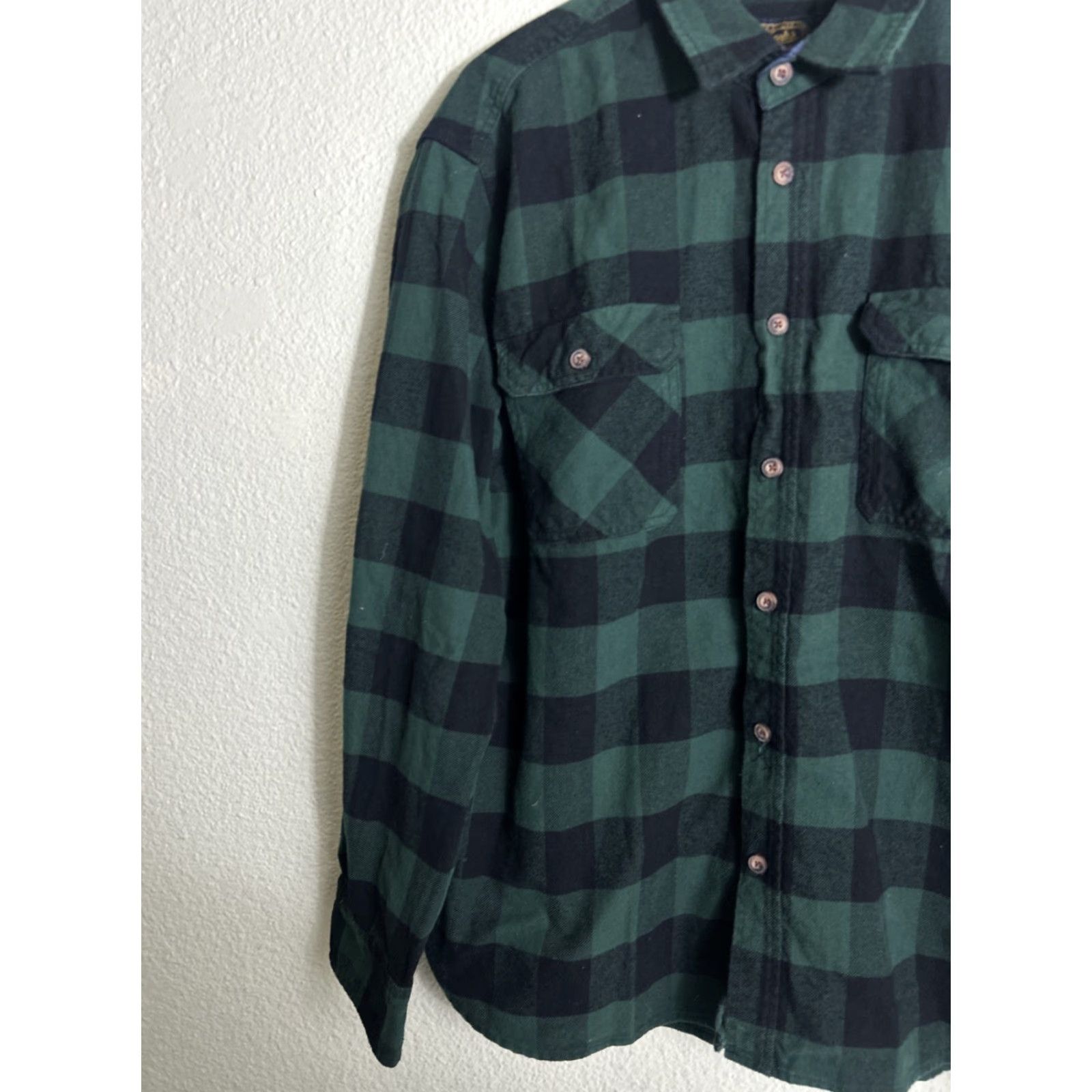 Vintage JACHS Flannel Shirt Mens 2XL Green Navy Plaid Heritage Long Sleeve Button Up Size US XXL / EU 58 / 5 - 2 Thumbnail
