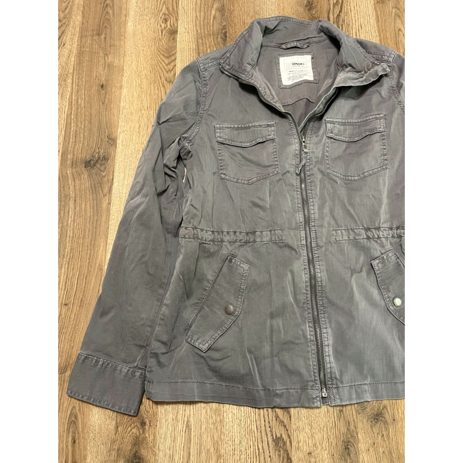 Vintage Sonoma Jacket Women M Gray Full Zip Pockets Regular Size M / US 6-8 / IT 42-44 - 3 Thumbnail