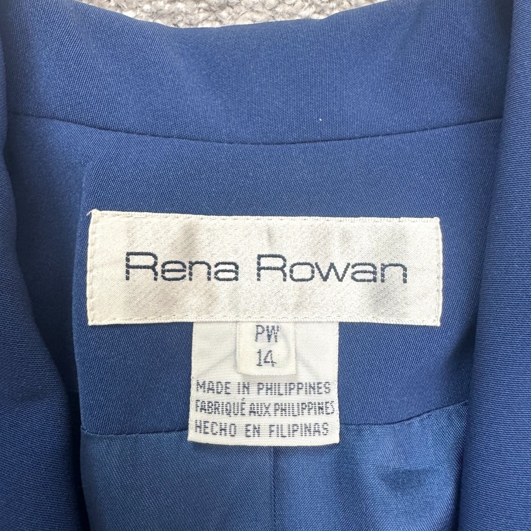 Vintage VINTAGE Rena Rowan 2Pc Set Jacket Skirt Womens 14P Blue 90s Classic How to Size 36" / US 14 / IT 50 - 7 Thumbnail