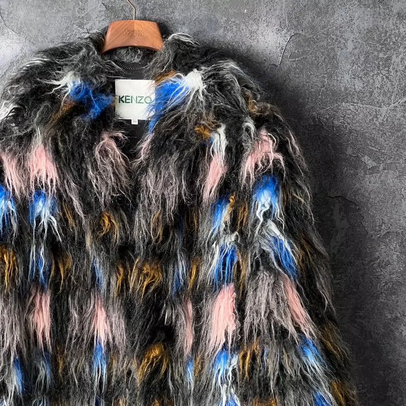 Kenzo KENZO Multicoloured woolen coat for women Size XXS / US 00 / IT 34 - 3 Thumbnail