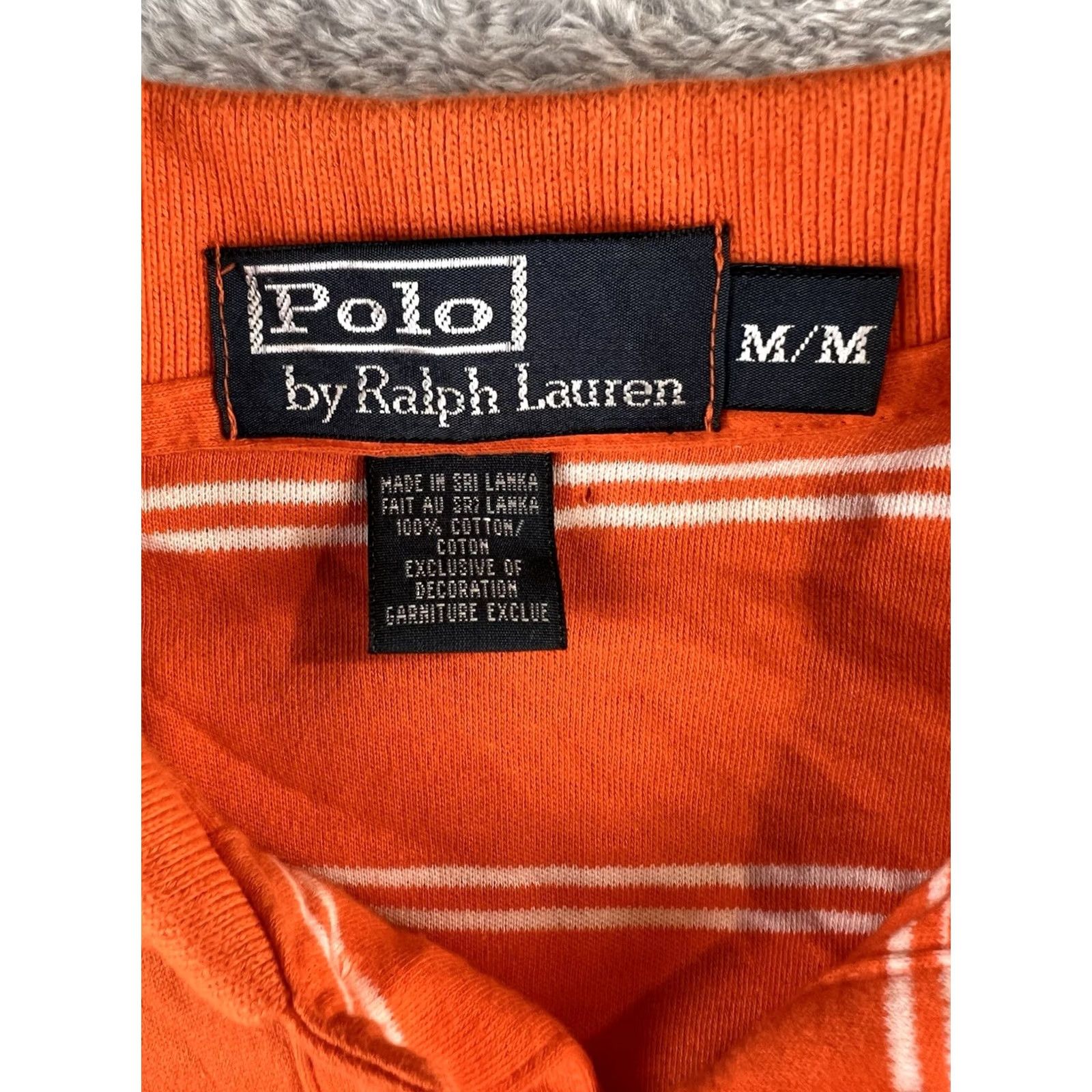 Ralph Lauren VINTAGE Ralph Lauren Polo Shirt Mens M Striped White Orange Logo breathable Easy Care Modern/Seasonal Size US M / EU 48-50 / 2 - 4 Thumbnail