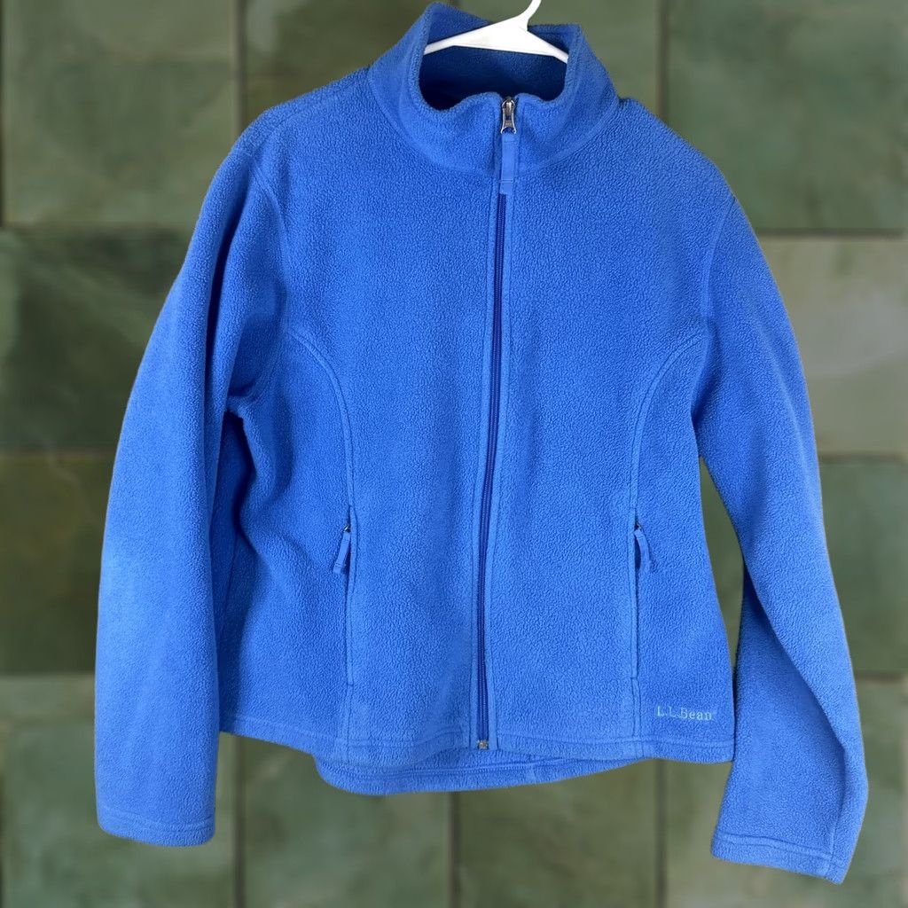 Vintage L.L.Bean Fleece Jacket Womens Large Blue Full Zip Pockets Lightweight Casual Outdoor Size L / US 10 / IT 46 - 1 Thumbnail