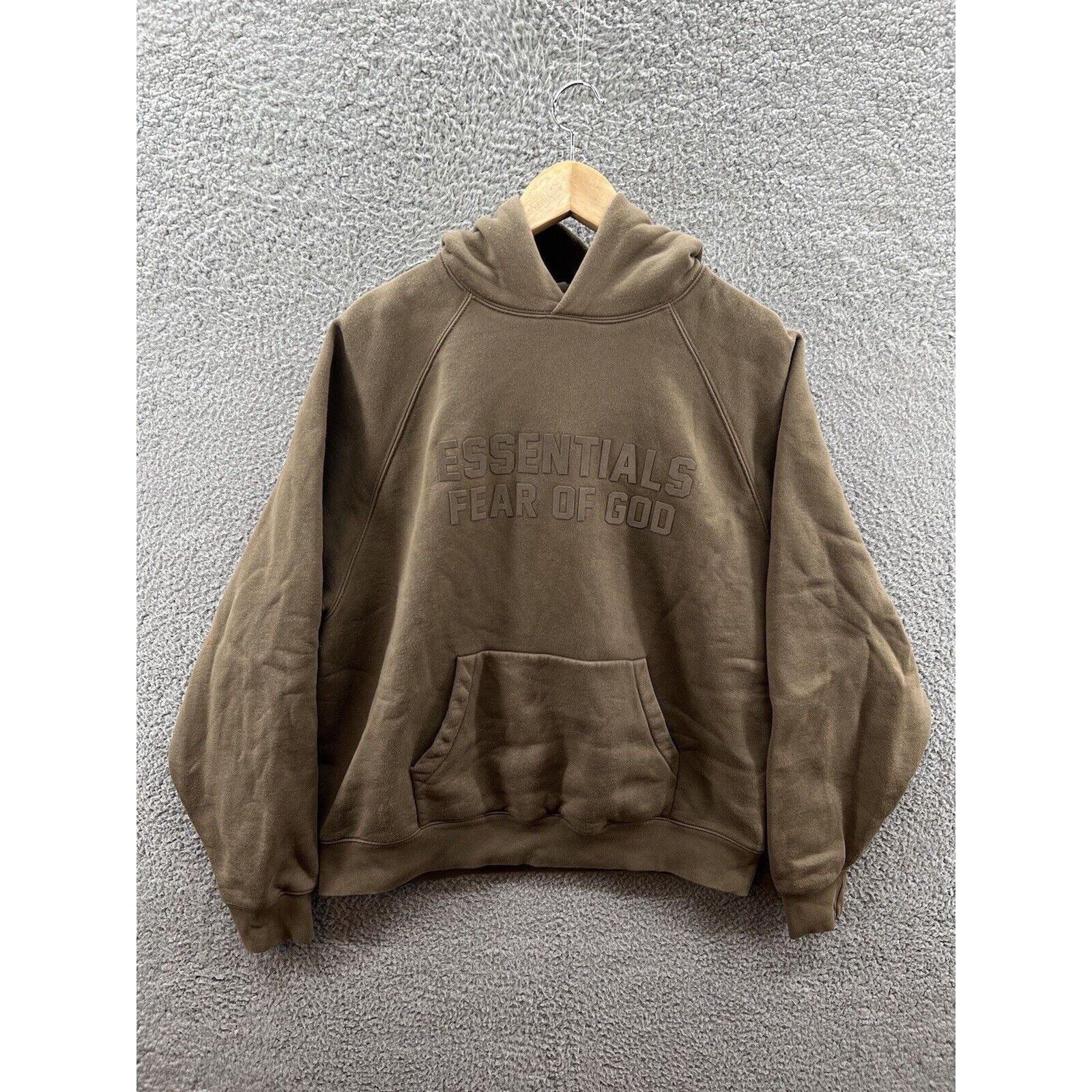 image of Fear Of God Essentials Wood Hoodie Size Small in Brown, Men's