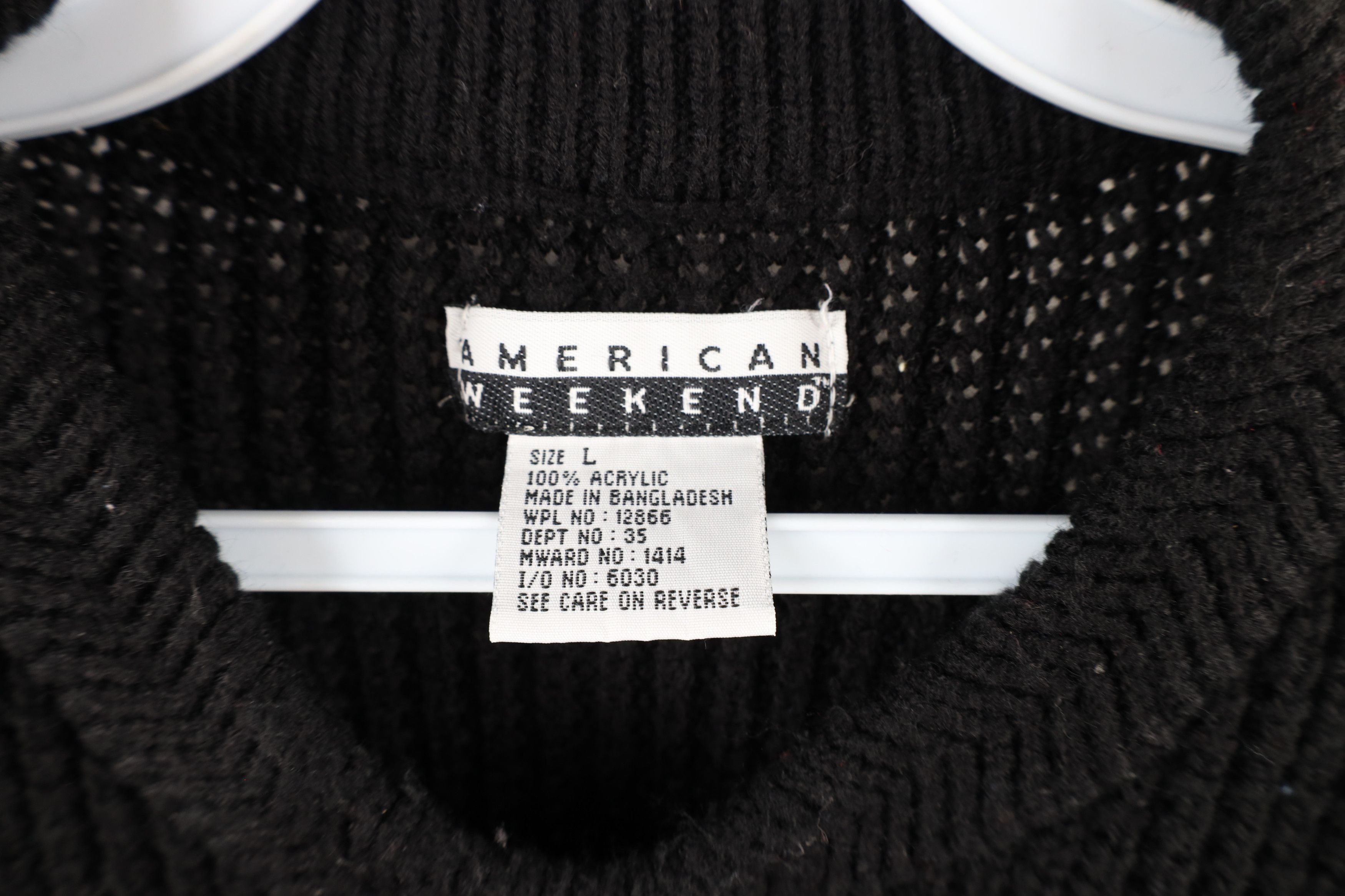 Other Vintage 90s Streetwear Chunky Ribbed Knit Sweater Black Size US L / EU 52-54 / 3 - 4 Thumbnail