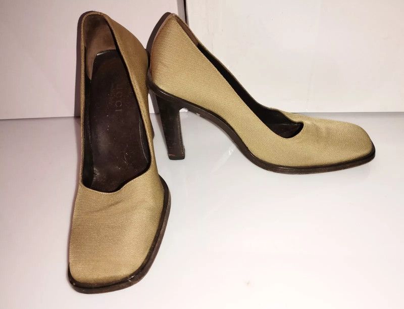 Gucci Gucci Escarpins Talons Carrés cuir Nid d'Abeille T 38 Size US 7 / IT 37 - 4 Thumbnail