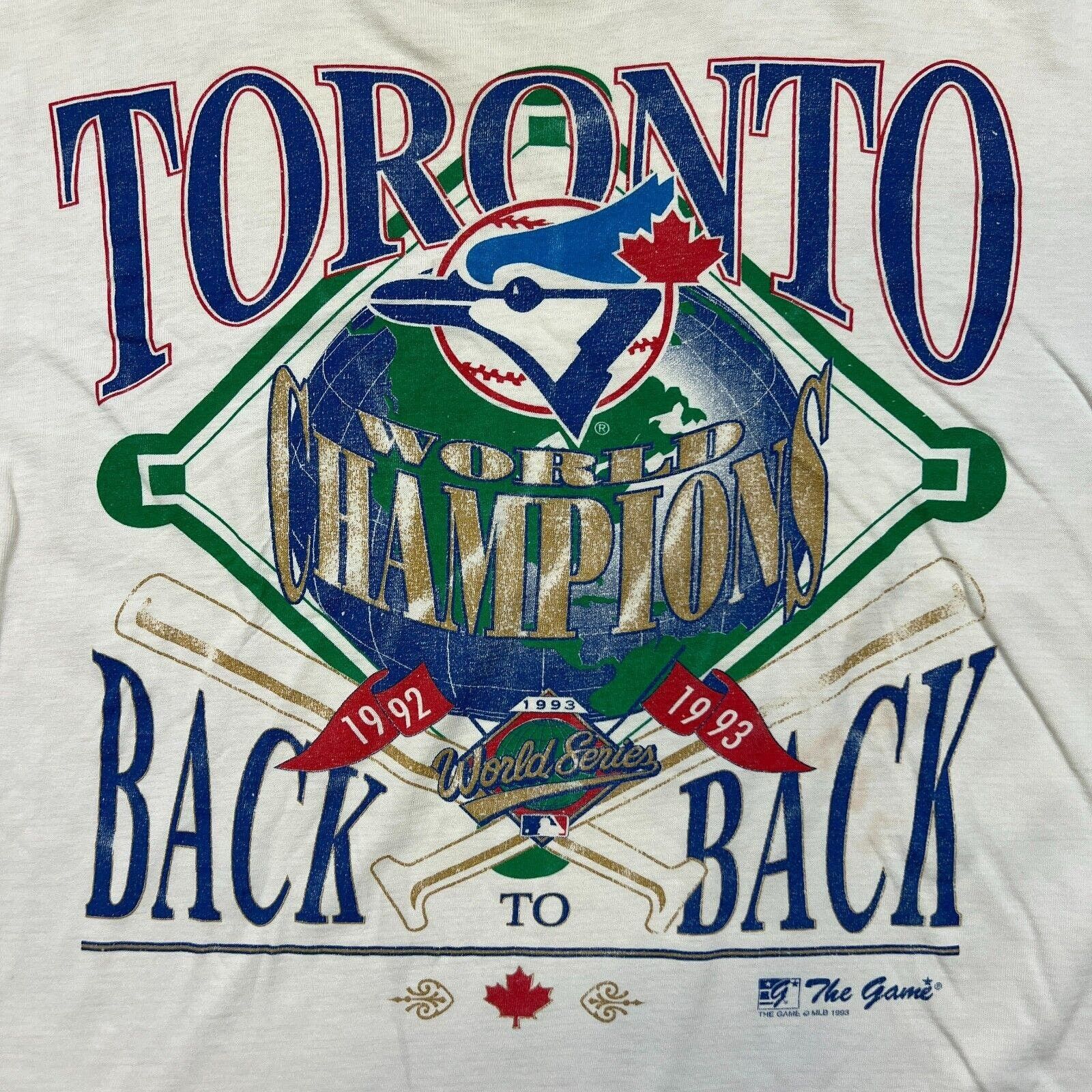 MLB 1993 Toronto Blue Jays T Shirt Back 2 Back Thrashed MLB Tee Size US L / EU 52-54 / 3 - 5 Thumbnail