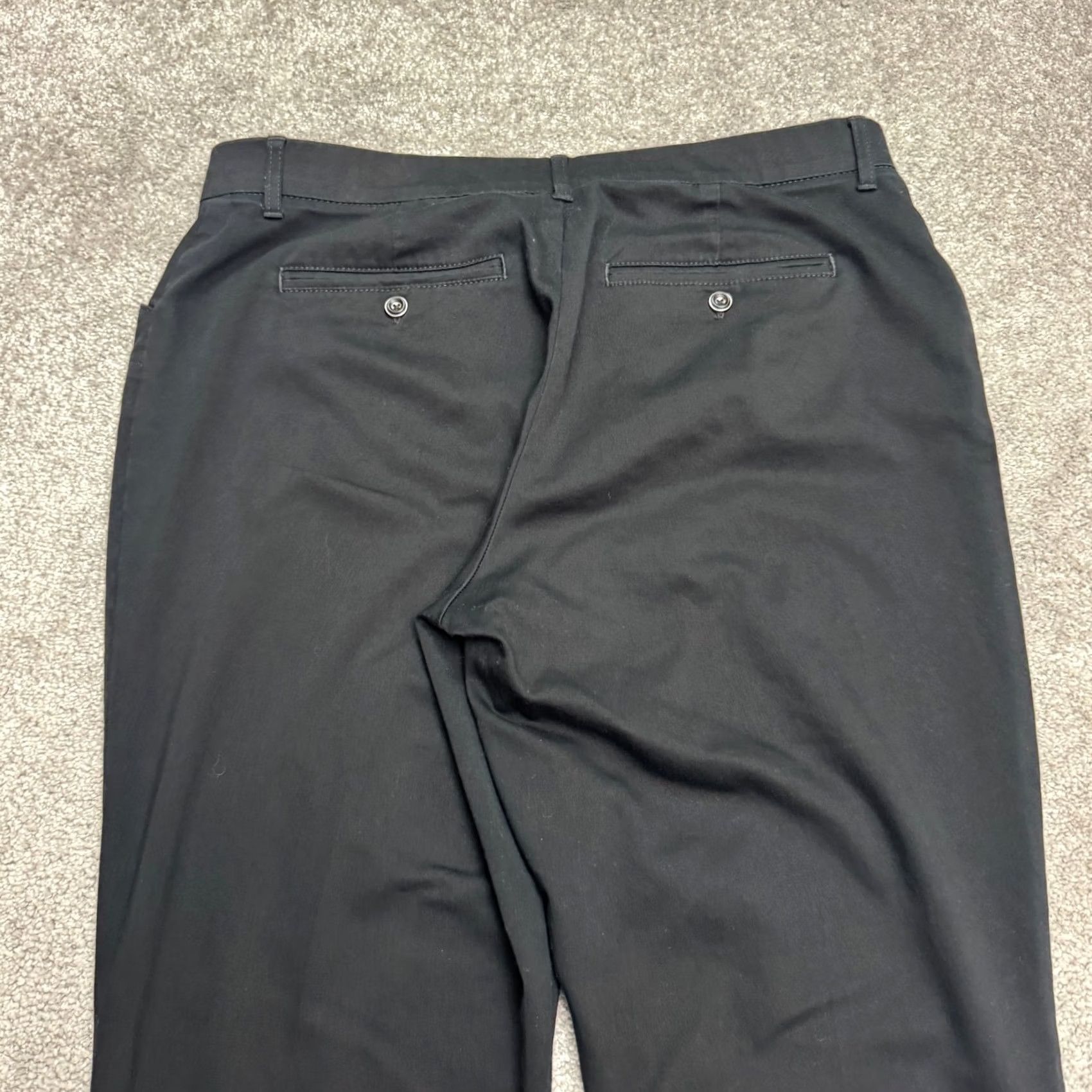 Lee Lee Regular Fit Straight Leg Pants Womens 14 Tall Black Mid Rise Cotton Polyester Spandex Chino/Twill Size 36" / US 14 / IT 50 - 6 Thumbnail