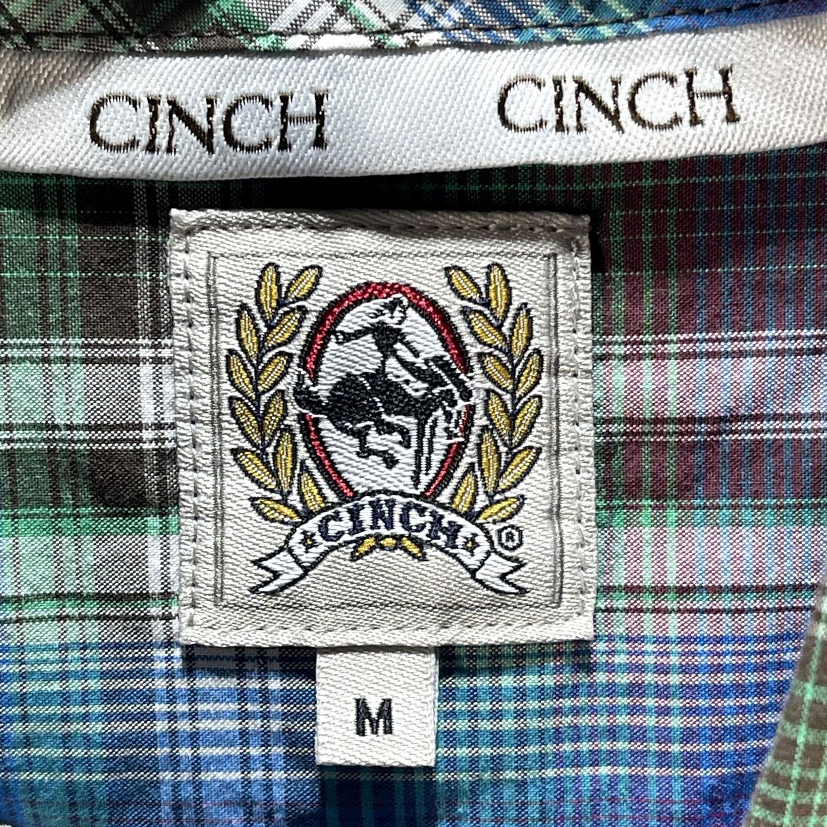Vintage Cinch Shirt Mens Medium Green Blue Plaid Button-Down Western Rodeo Cowboy M Size US M / EU 48-50 / 2 - 4 Thumbnail