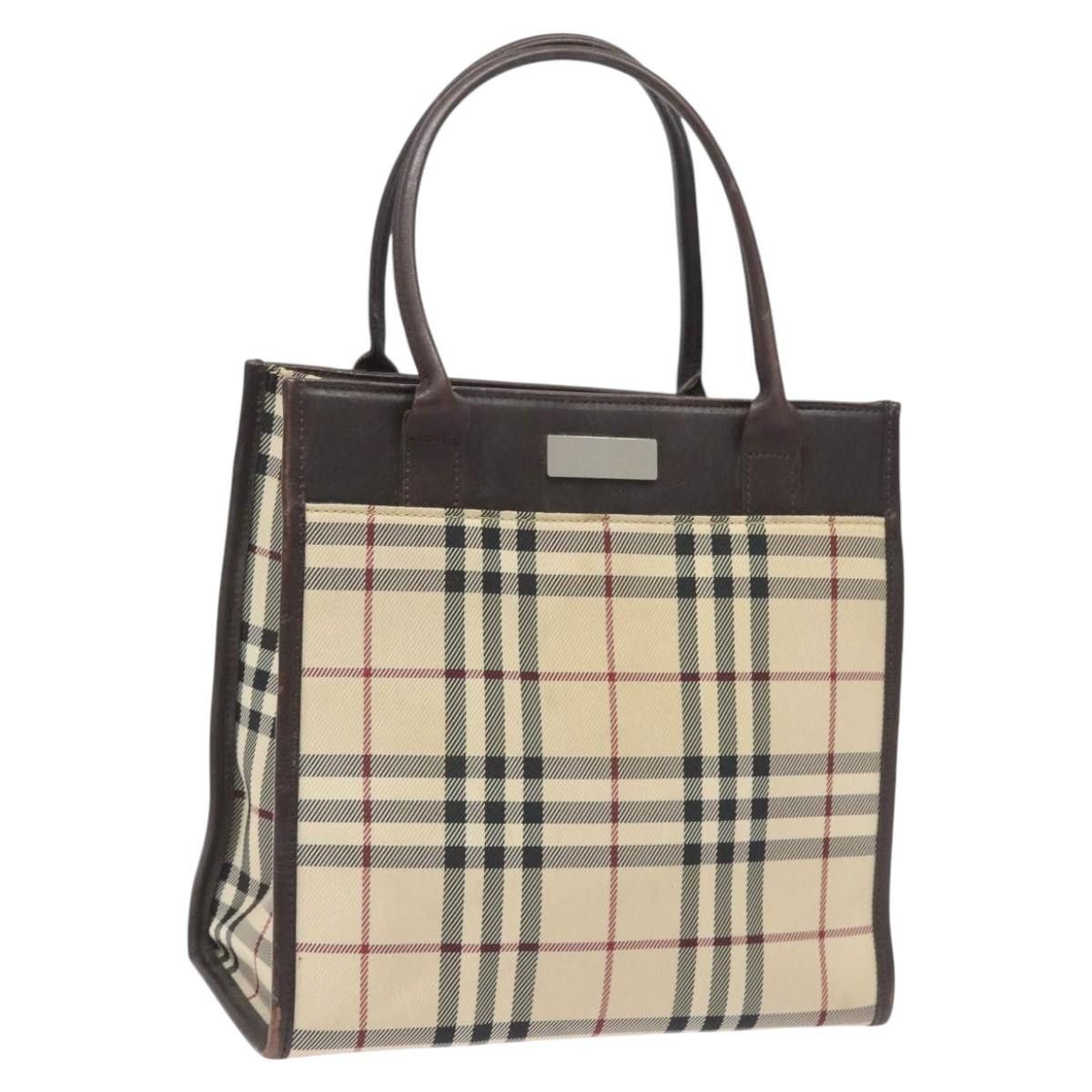 Burberry Burberry Nova Check Hand Bag Nylon Leather Beige Silver Size ONE SIZE - 1 Thumbnail
