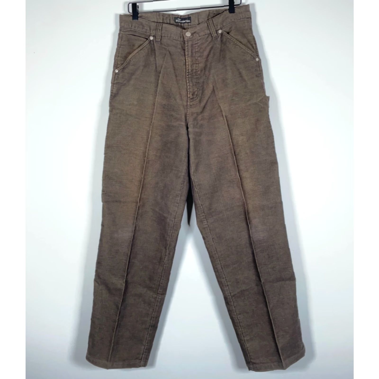Vintage Men's Baggy Fit Corduroy Carpenter Pants Olive 34 x 32 Skater Y2K Loose Size US 33 - 2 Thumbnail