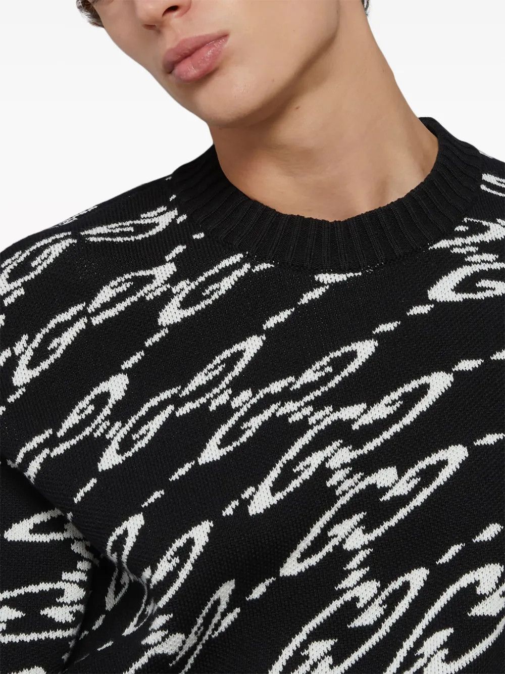 Gucci o1s1wg110225 Wavy GG Cotton Piqué Sweater in Black & White Size US S / EU 44-46 / 1 - 4 Thumbnail