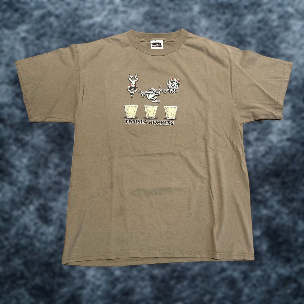 Doublet VINTAGE Frog Tequila Hoppers Shirt Size Large 90s Vtg Funny Double Sided T Size US L / EU 52-54 / 3 - 1 Thumbnail