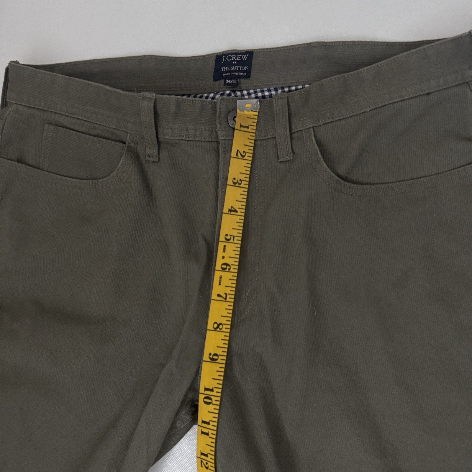 J.Crew J.Crew Sutton Olive Bedford Cord Gingham Flannel Lined Pants Size US 34 / EU 50 - 7 Thumbnail