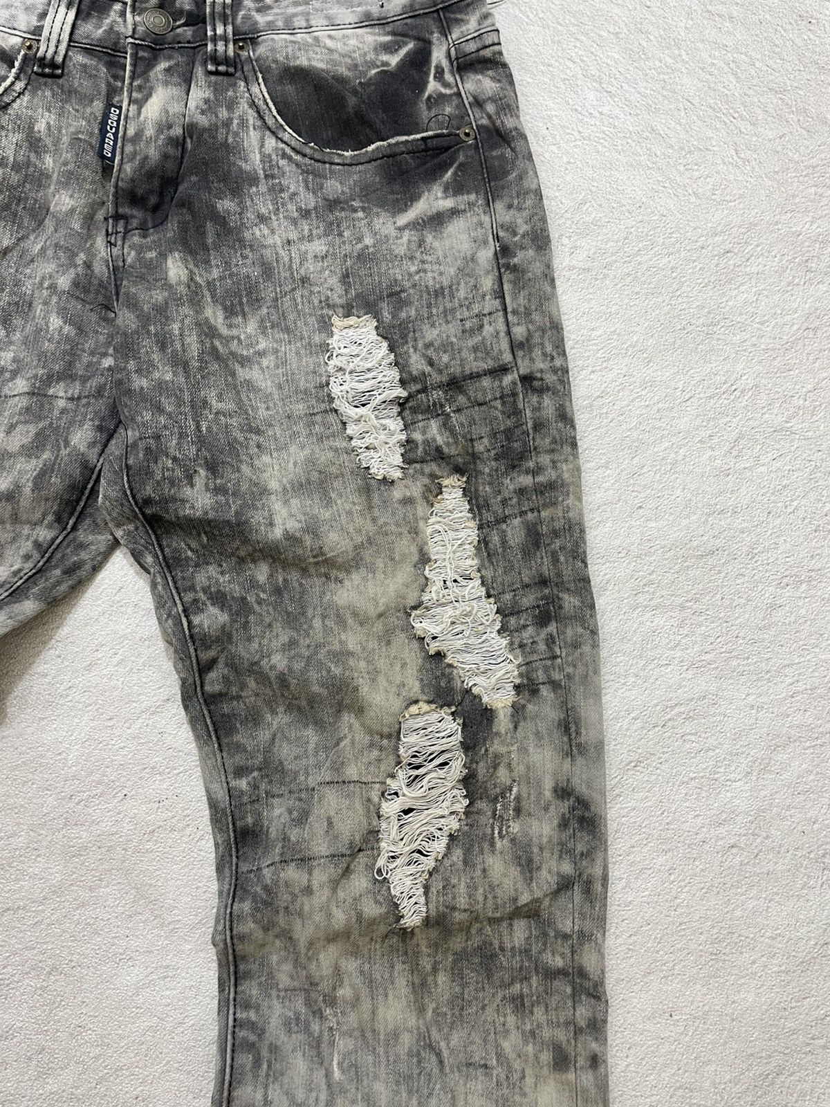 Japanese Brand 2000s Dsquared Acid Wash Grey Tornado Ifsix LGB Maison Japan Size US 31 - 3 Thumbnail