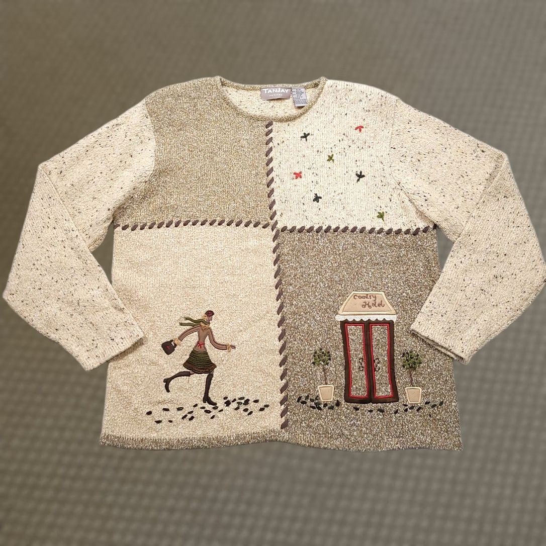 Vintage VINTAGE TanJay Sweater Womens PM Oatmeal Knit Women Petites Brown Country Hotel Size M / US 6-8 / IT 42-44 - 1 Thumbnail