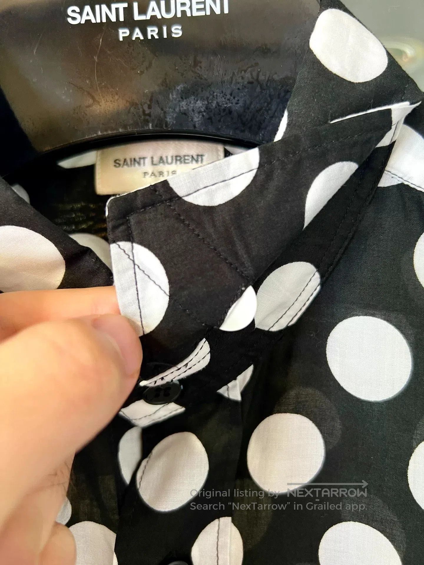 Saint Laurent Paris black and white polka dot shirt. Size US S / EU 44-46 / 1 - 5 Thumbnail