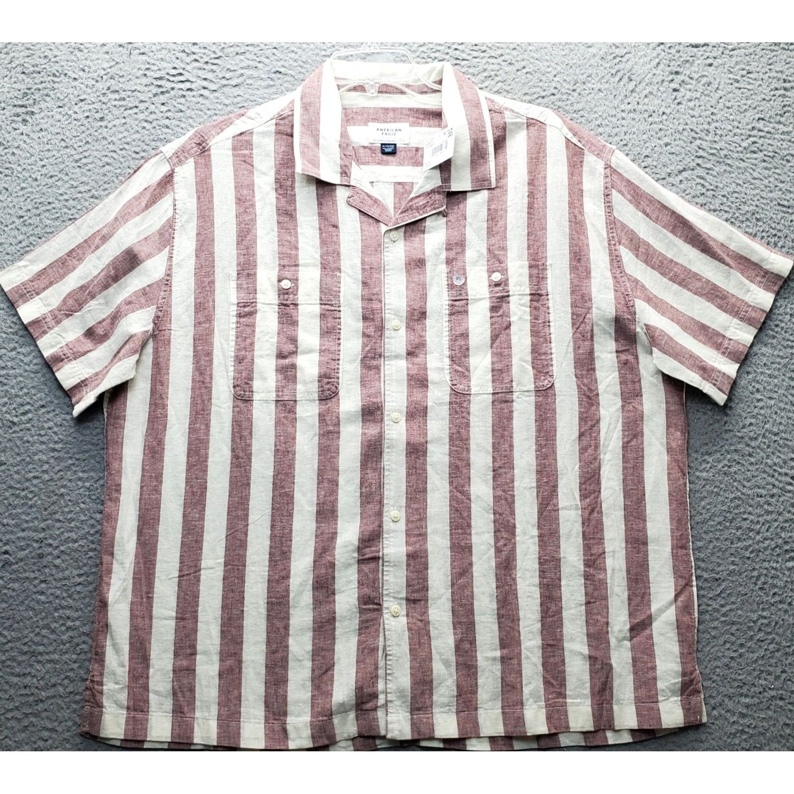 American Eagle Outfitters American Eagle Outfitters Shirt Men XL Multi Striped Short Sleeve Slit Button Up Mens XS? Size US XL / EU 56 / 4 - 2 Thumbnail