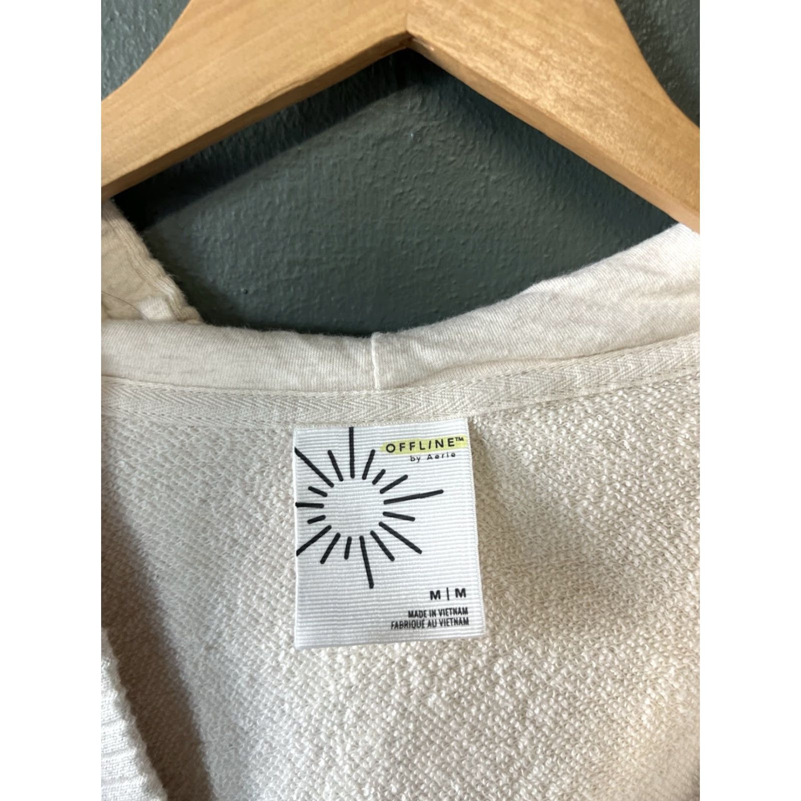 Vintage Aerie Hooded Pullover Sweater V-Neck Womens Ivory Size M Oversized Size M / US 6-8 / IT 42-44 - 3 Thumbnail