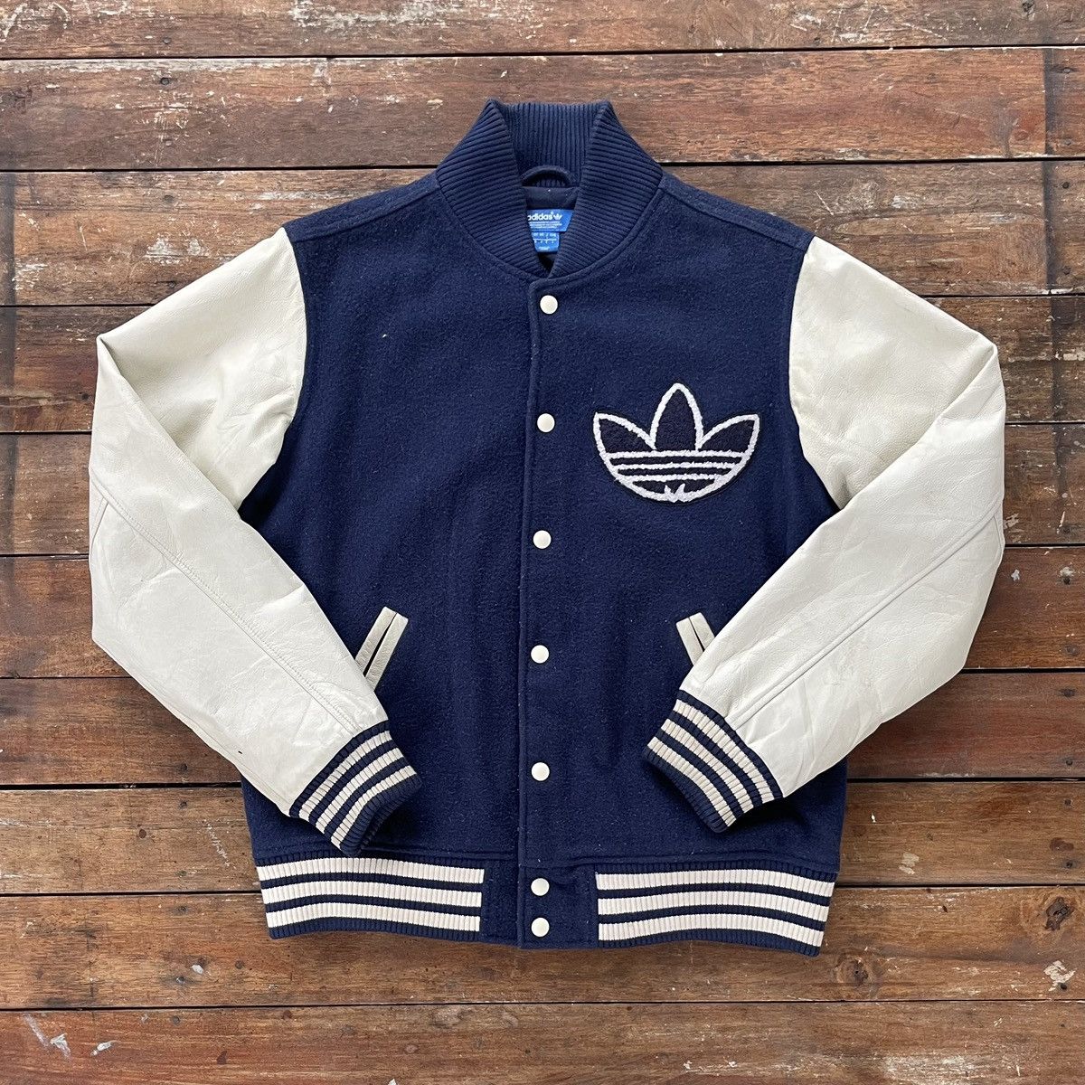 Adidas × Nigo Varsity Jacket Adidas X Nigo Wool And Leather Size US L / EU 52-54 / 3 - 1 Thumbnail
