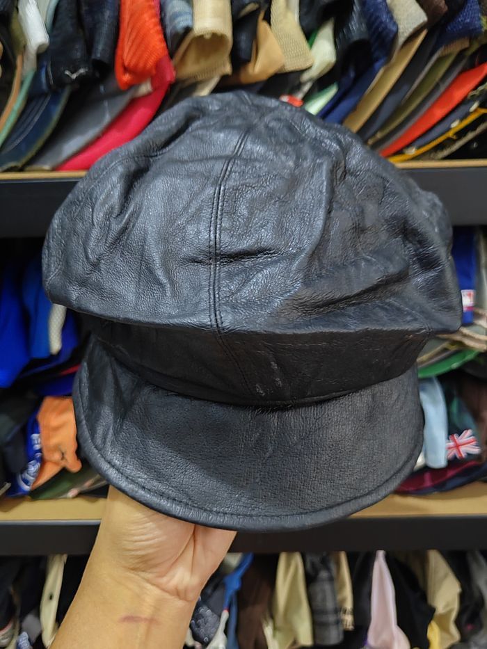Genuine Leather Vintage Elite Chapeau Leather Cap Hat Size ONE SIZE - 4 Thumbnail