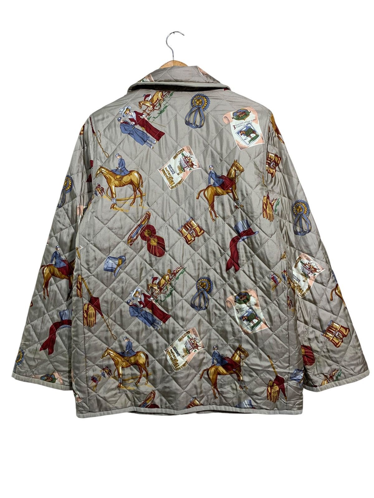 Burberry 🔥VTG BURBERRY EQUESTRIAN GRAPHIC PRINT QUILTED JACKET Size US M / EU 48-50 / 2 - 4 Thumbnail