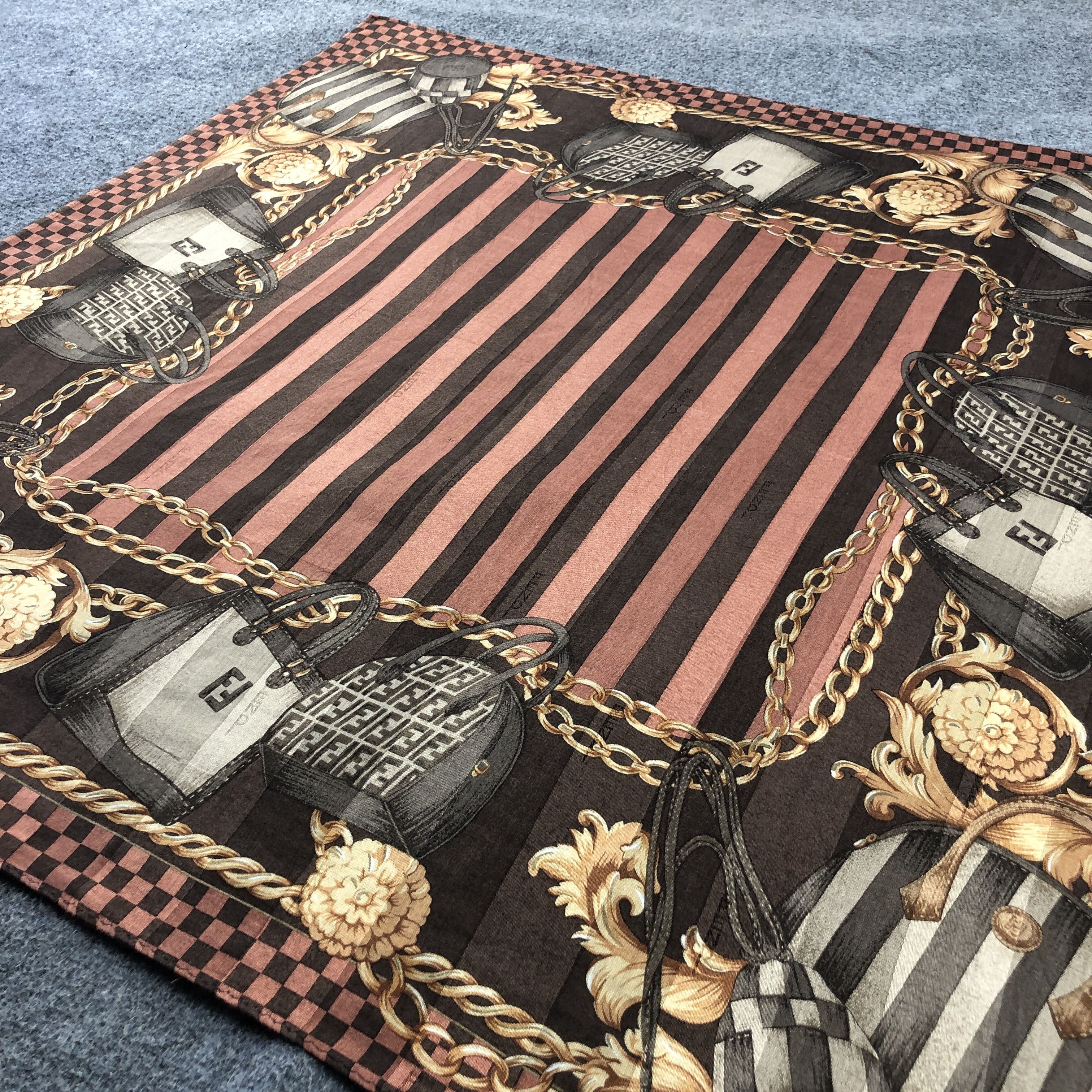 Vintage Fendi Monogram FF Handkerchief Neckerchief Bandana H2807 Size ONE SIZE - 3 Thumbnail