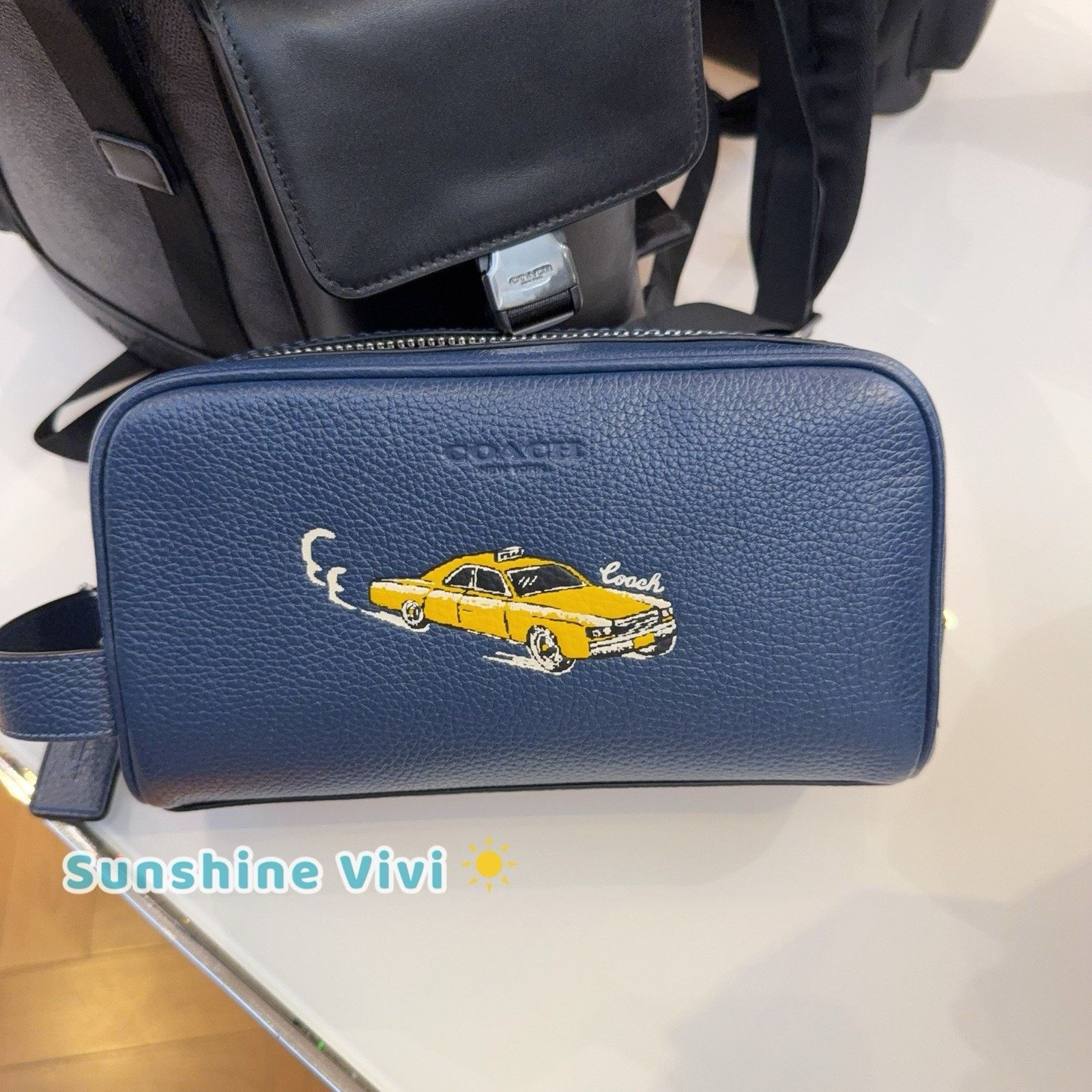 Coach NWT Coach MEN Small Travel Kit Car CEK63 Leather Deep blue Size ONE SIZE - 8 Thumbnail