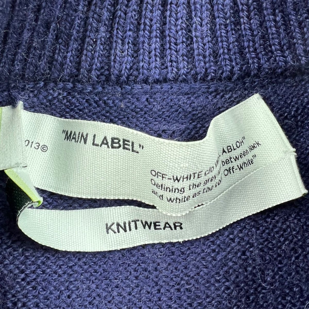 Off-White Off-White Navy Distressed Sweater Size US M / EU 48-50 / 2 - 4 Thumbnail