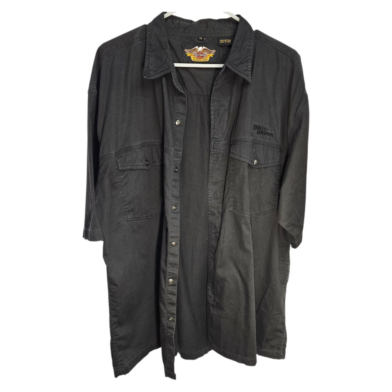 Harley Davidson Harley Davidson Men's Button Down Garage Shirt Gray Size XL Size US XL / EU 56 / 4 - 5 Thumbnail