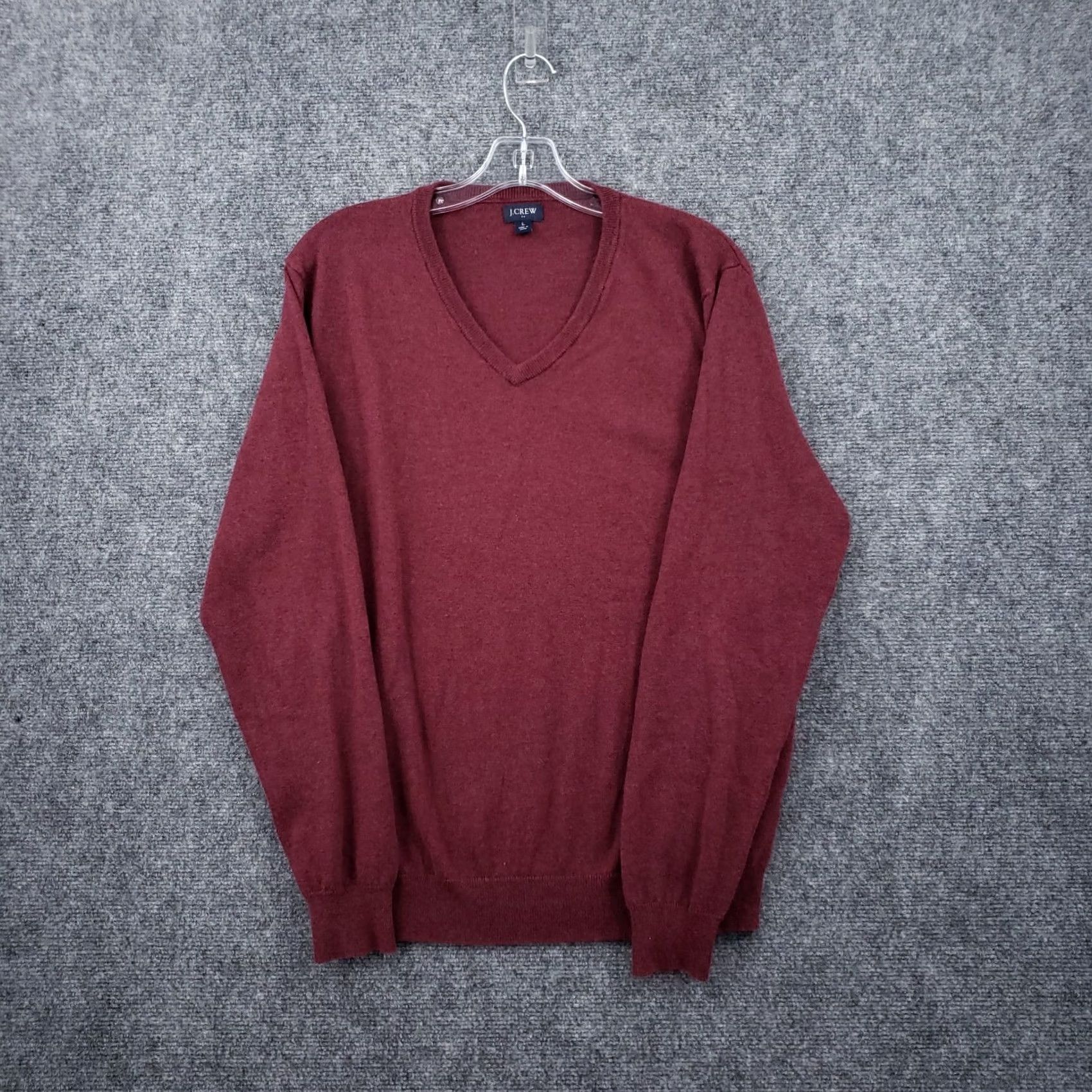 J.Crew J.Crew Sweater Mens L Red V-Neck Long Sleeves Knit Cotton Wool Pullover Slim-Knit Shirt Mens Size US L / EU 52-54 / 3 - 2 Thumbnail