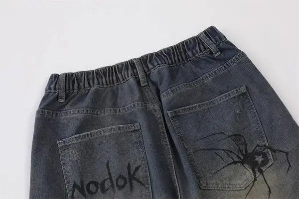 Japanese Brand Loose casual trendy spider print washed denim shorts Size US 32 / EU 48 - 5 Thumbnail