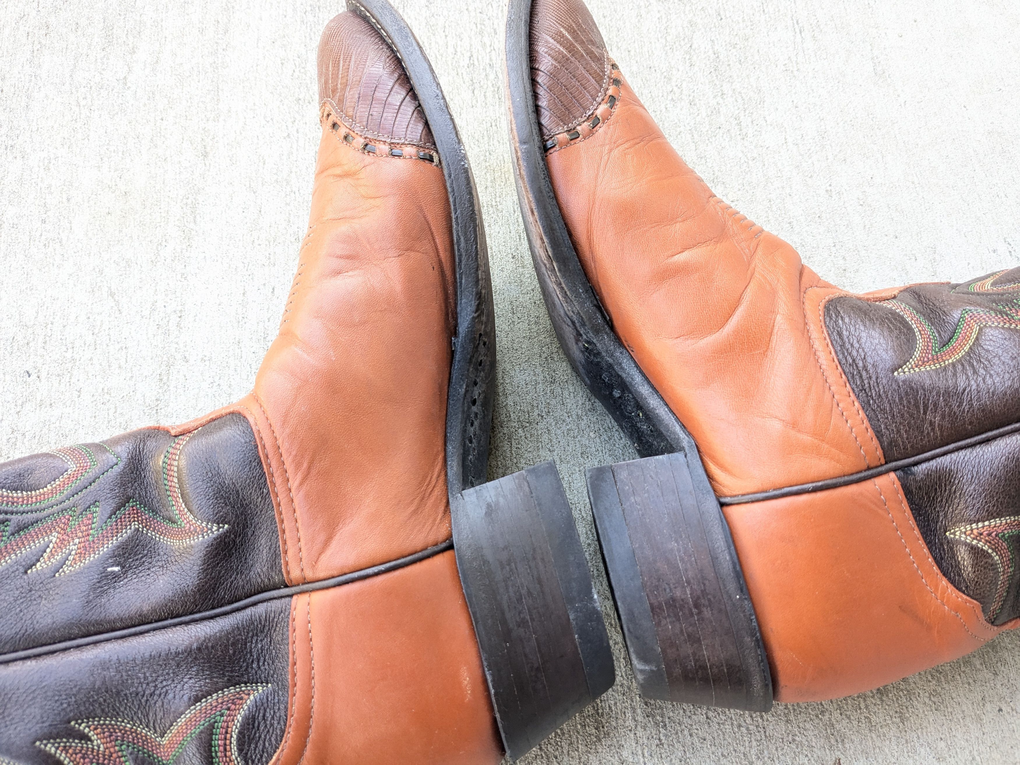 Other Tony Lama Cowboy Boots Lizard Brown 9.5 D Botas USA Size US 9.5 / EU 42-43 - 8 Thumbnail