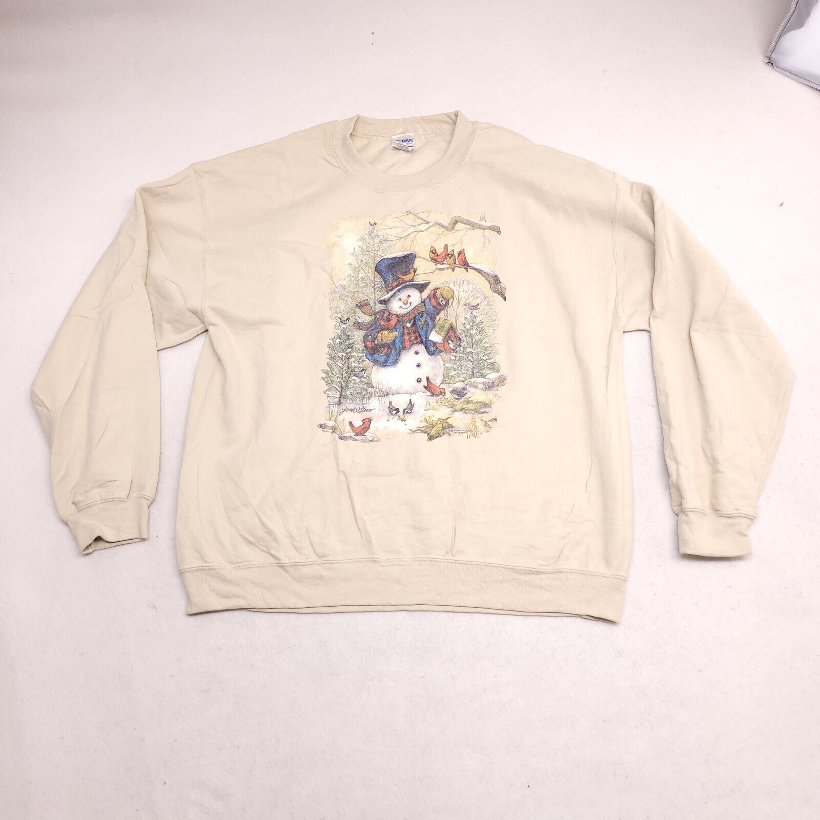 Gildan Gildan Snowman Long Sleeve Pullover Womens Size Large Beige Size L / US 10 / IT 46 - 2 Thumbnail