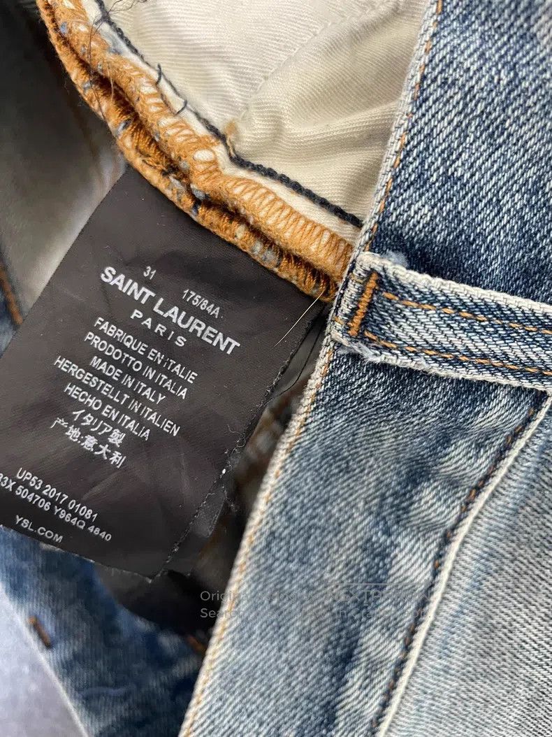 Saint Laurent Paris Saint Laurent Paris Light blue water-washed ghost claw cat Size US 31 - 5 Thumbnail