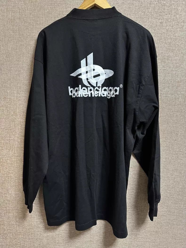 Balenciaga Balenciaga Double Layer Stacked Logo Long Sleeve T-Shirt Size US S / EU 44-46 / 1 - 3 Thumbnail