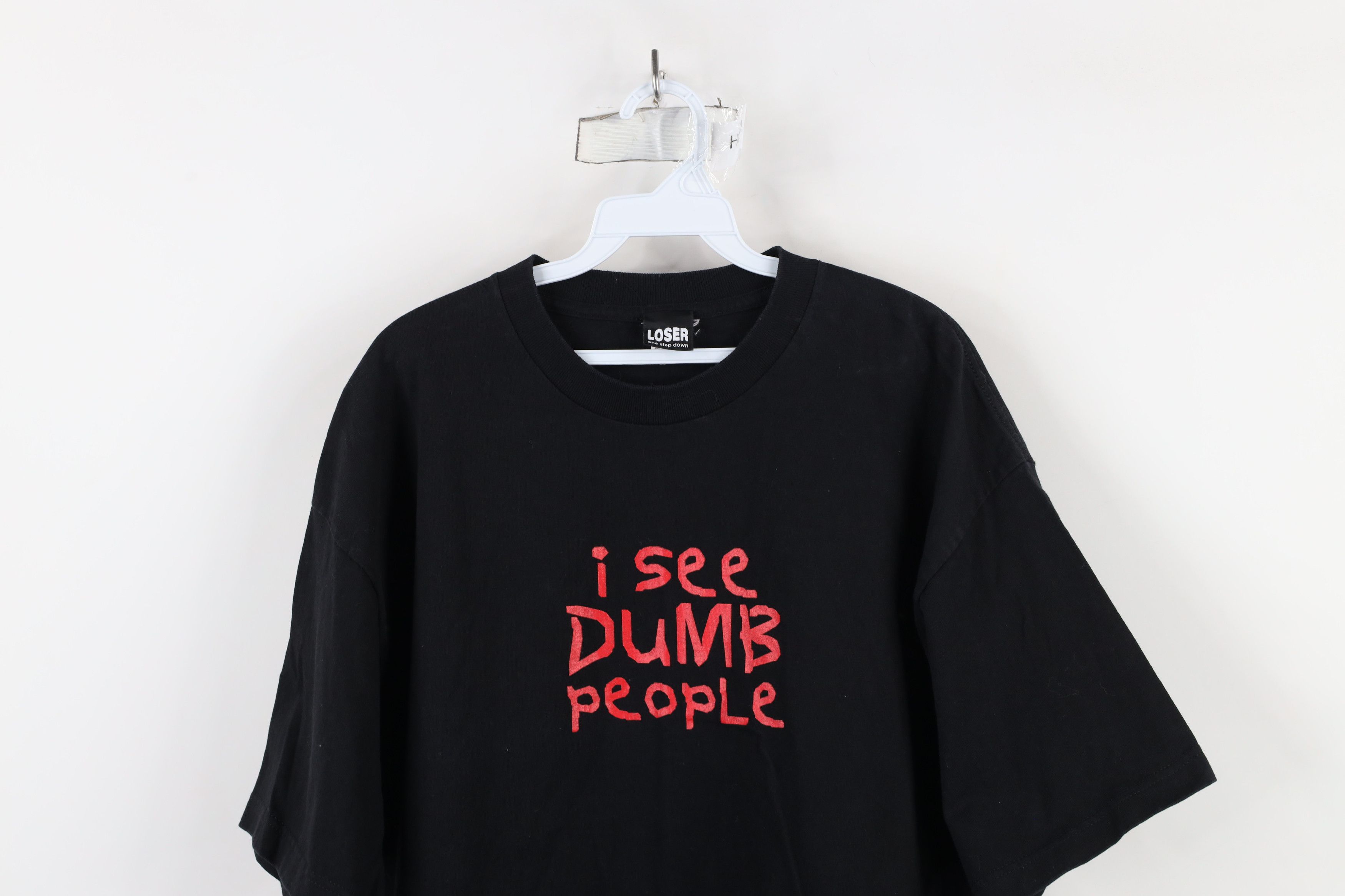 Vintage Vintage 90s Y2K Streetwear I See Dumb People T-Shirt USA Size US XL / EU 56 / 4 - 2 Thumbnail