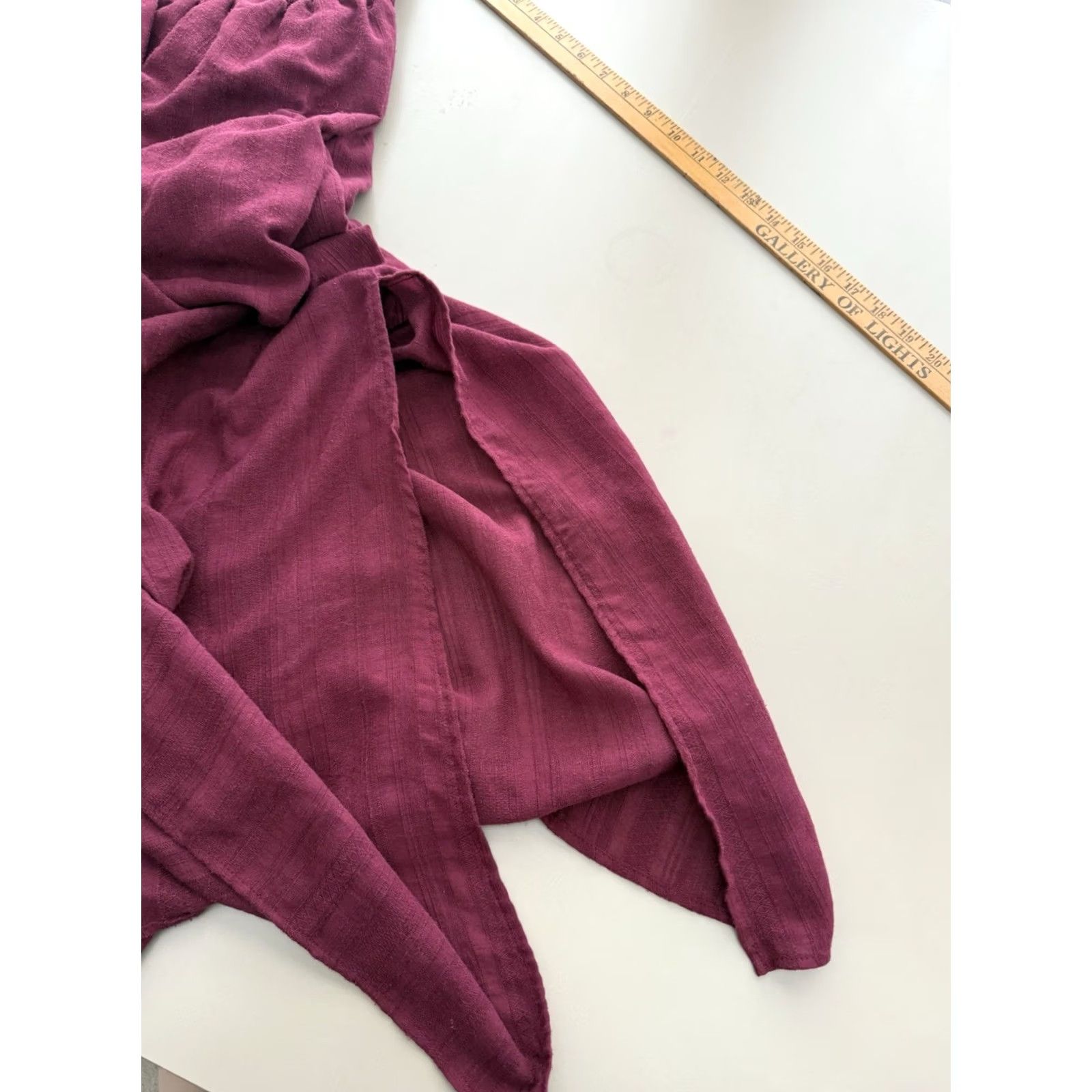 Vintage Universal Thread Womens Maroon Smocked Halter Top Maxi Dress Size L Side Slits Size L / US 10 / IT 46 - 4 Thumbnail