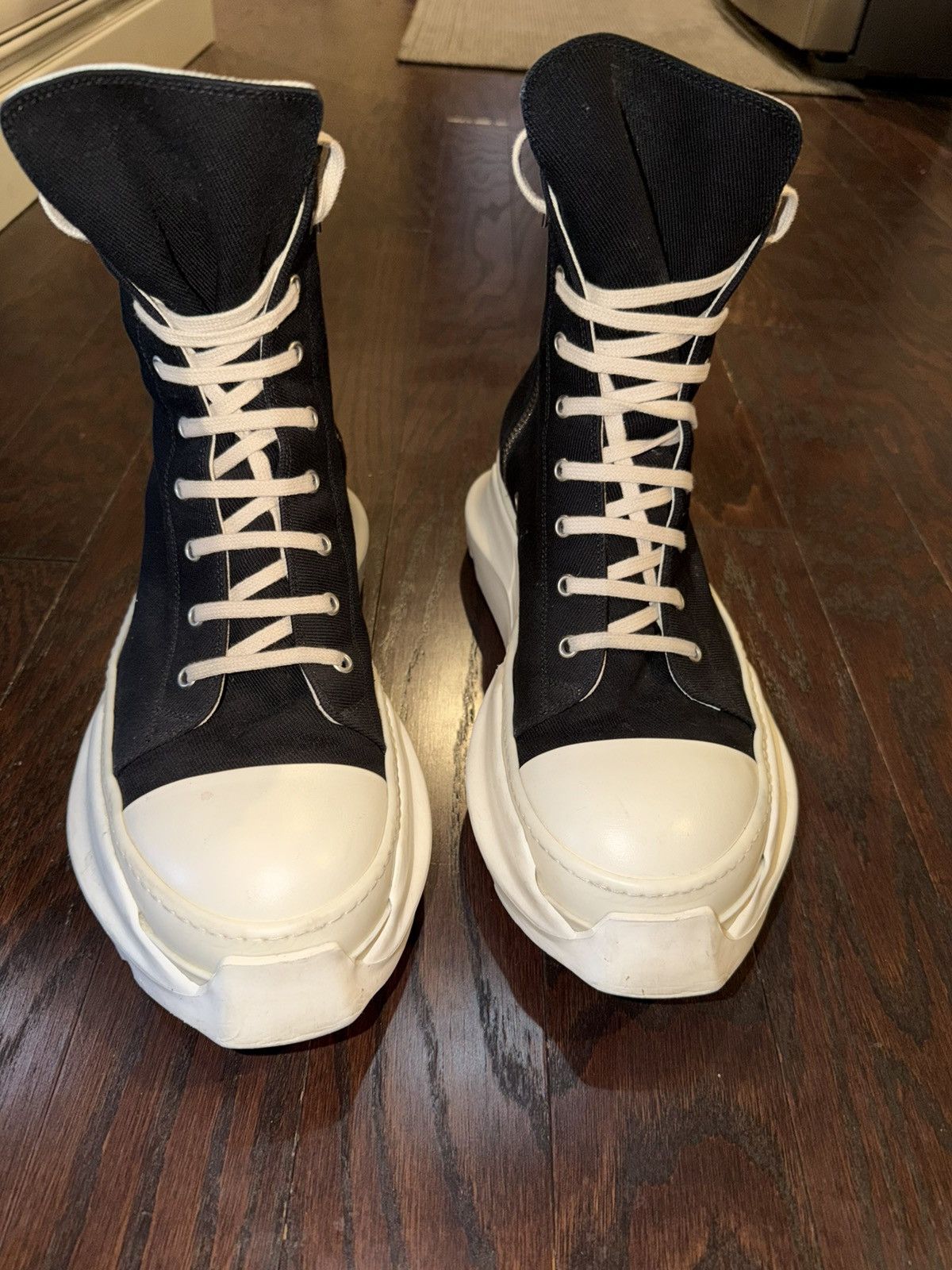 Rick owen DRKSHDW hightop abstract with pentagram ramone