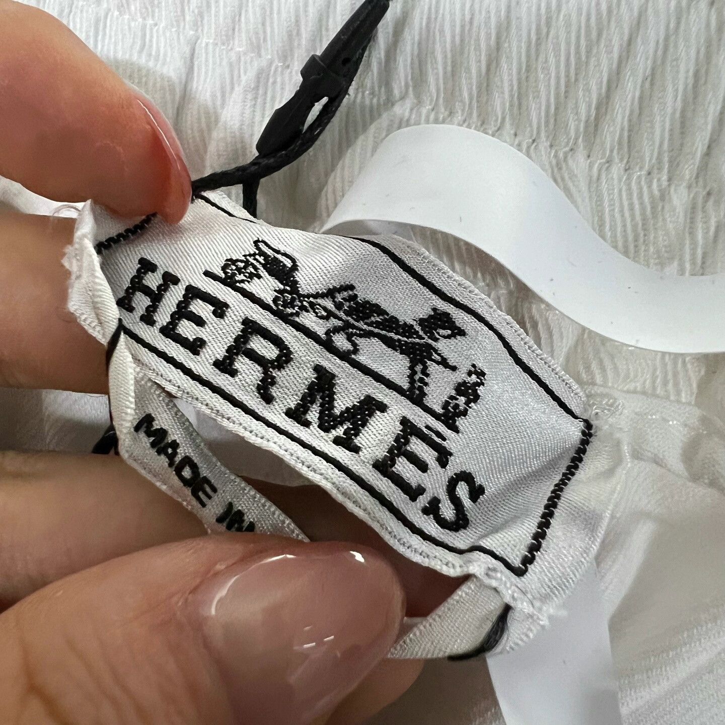 Hermes HERMES White Elastic Waist Straight-Leg Pants Size US 28 / EU 44 - 3 Thumbnail