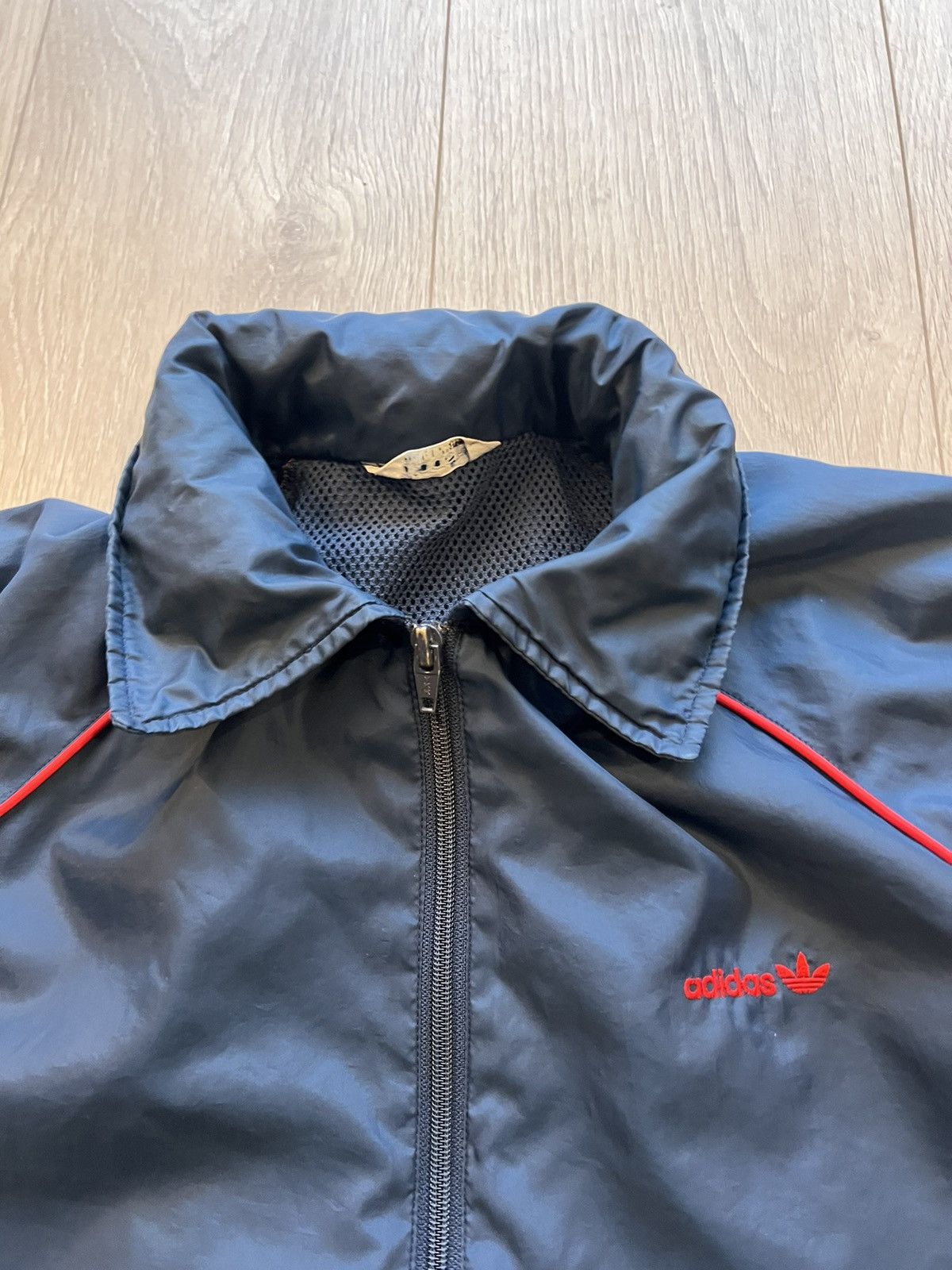 Adidas × Vintage Vintage 70s Adidas Windbreaker Zip Up Jacket Descente w Hood Size US L / EU 52-54 / 3 - 4 Thumbnail