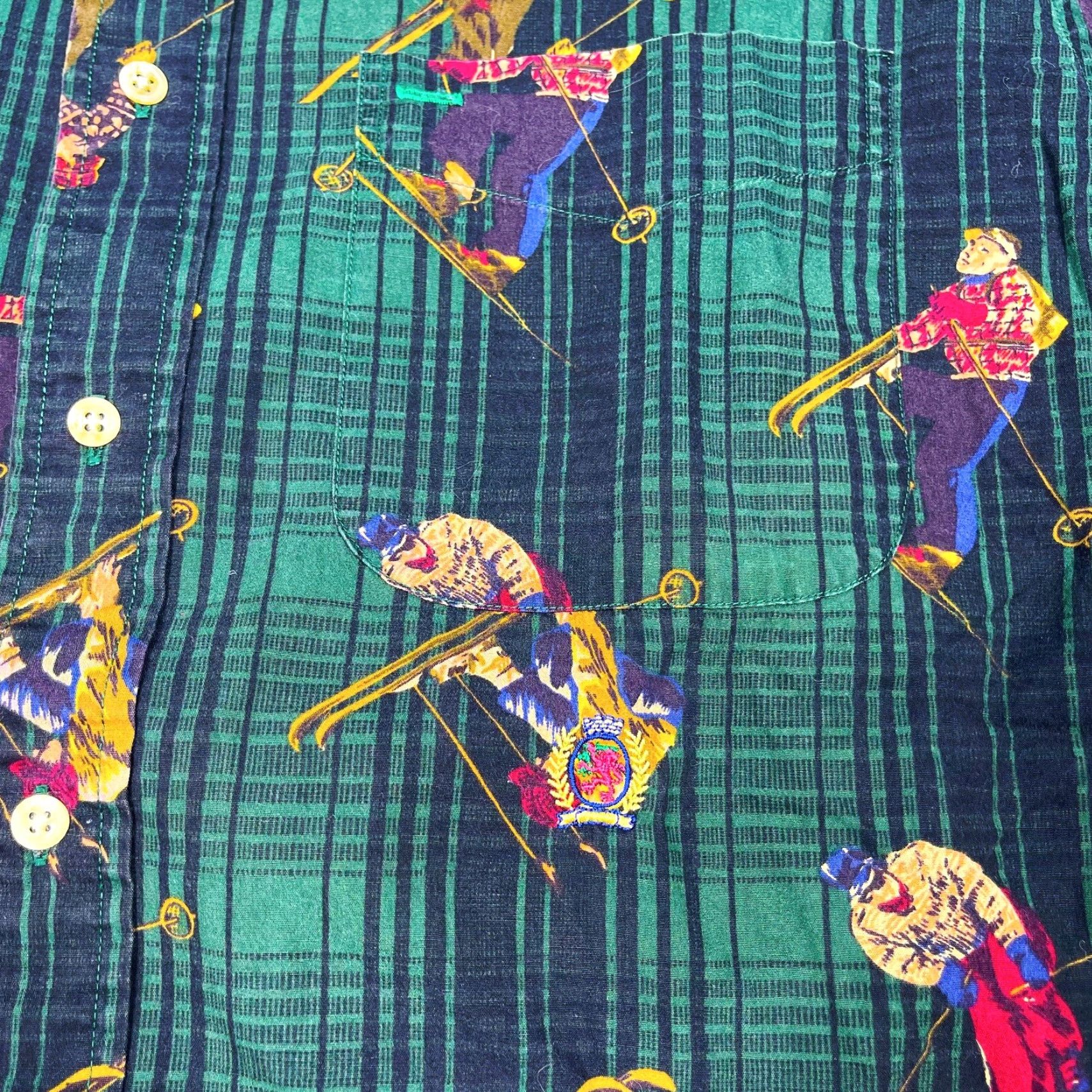 Tommy Hilfiger VINTAGE TOMMY HILFIGER PLAID ALL OVER PRINT LONG SLEEVE BUTTON UP SHIRT Mens S Green Cotton Size US S / EU 44-46 / 1 - 2 Thumbnail