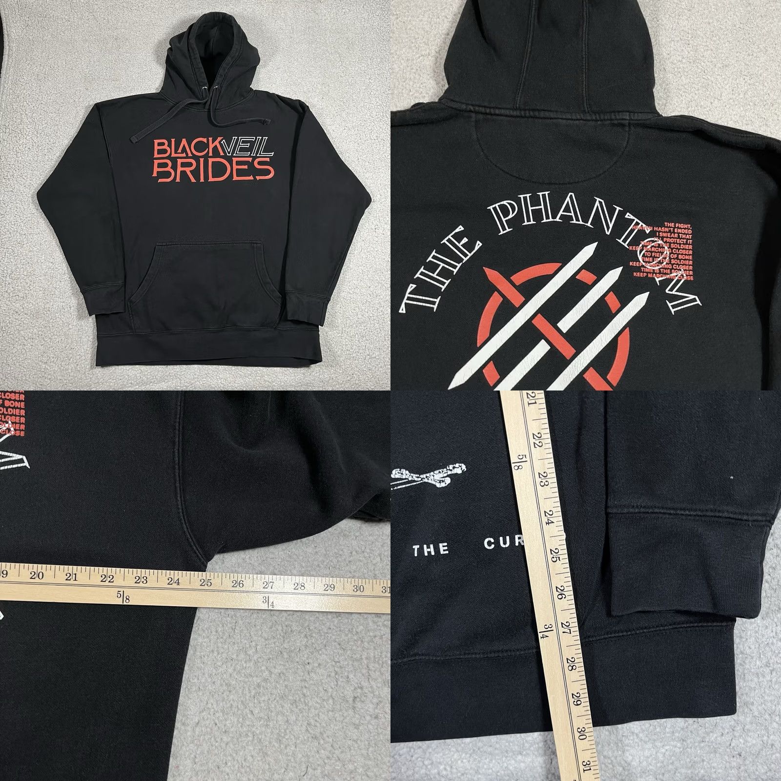 Vintage Black Veil Brides Hoodie Mens XL Sweatshirt Phantom Tomorrow Punk Emo Band Size US XL / EU 56 / 4 - 9 Thumbnail