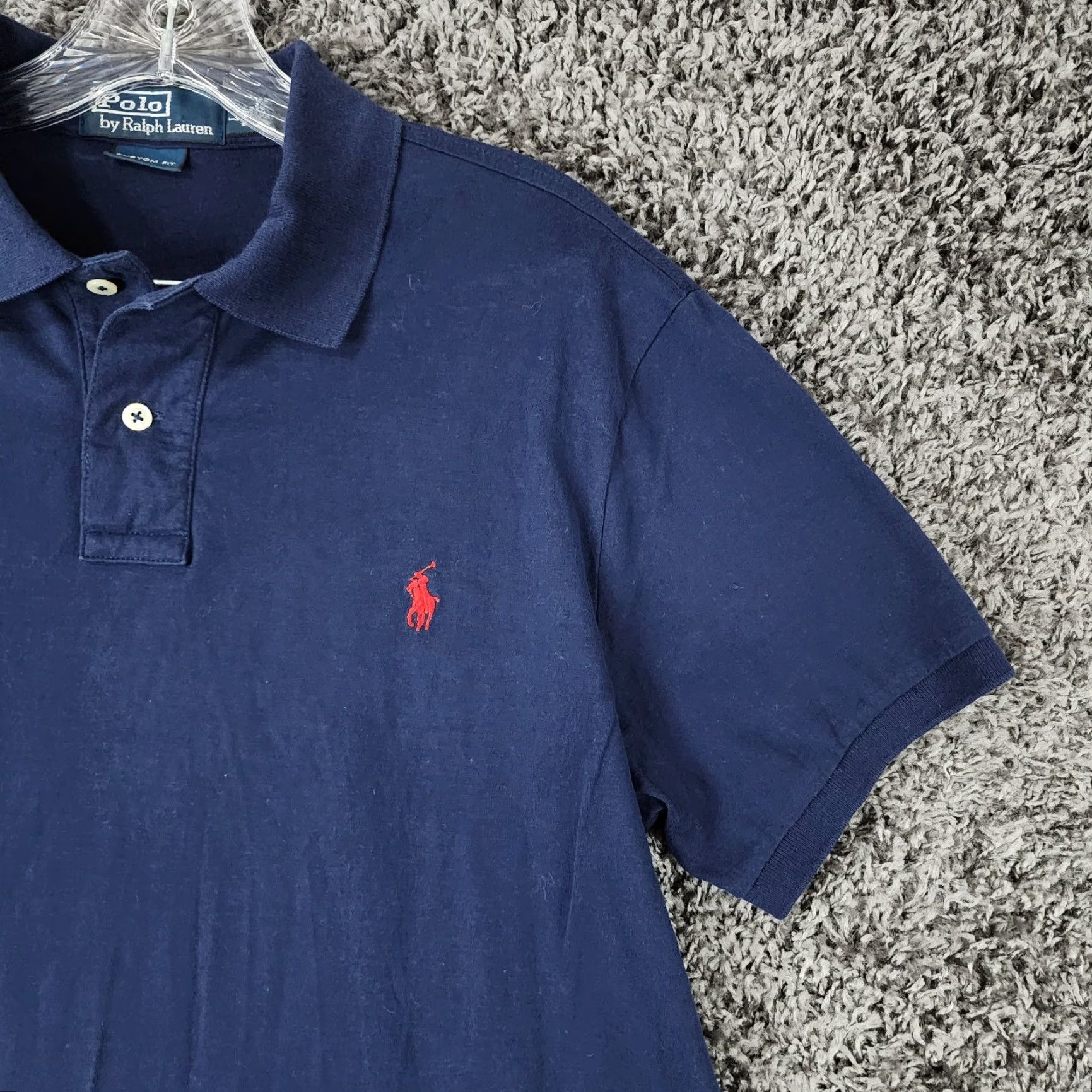 Polo Ralph Lauren Polo Ralph Lauren Custom Fit Short Sleeve Polo Shirt Adult Large Blue Mens Size US L / EU 52-54 / 3 - 2 Thumbnail