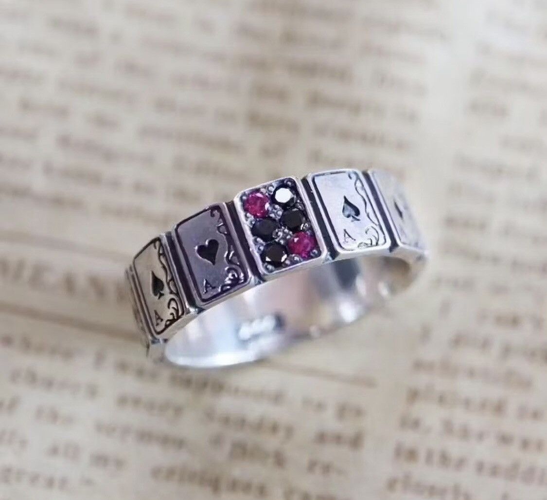 Other Poker Player Spades Hearts Ring Size ONE SIZE - 3 Thumbnail