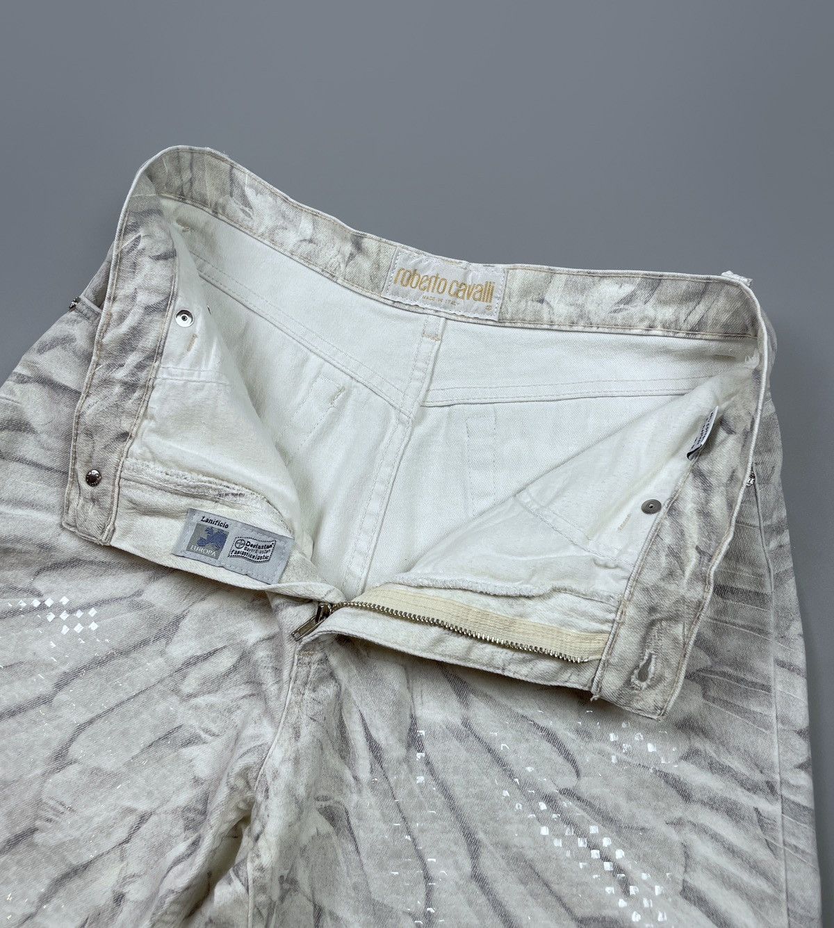 Roberto Cavalli Vintage Roberto Cavalli Feathers Wings Pattern Shine Pants M Size 28" / US 6 / IT 42 - 13 Thumbnail