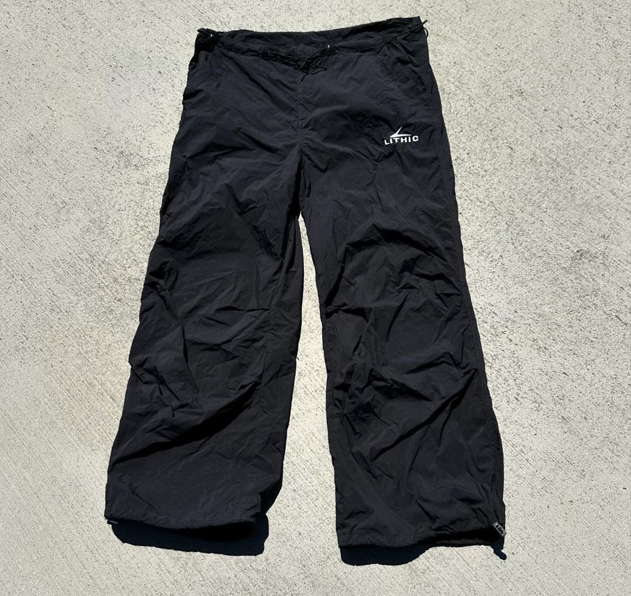 Japanese Brand × Vintage BLACK PARACHUTE PANTS I Sz Large Size US 32 / EU 48 - 1 Thumbnail