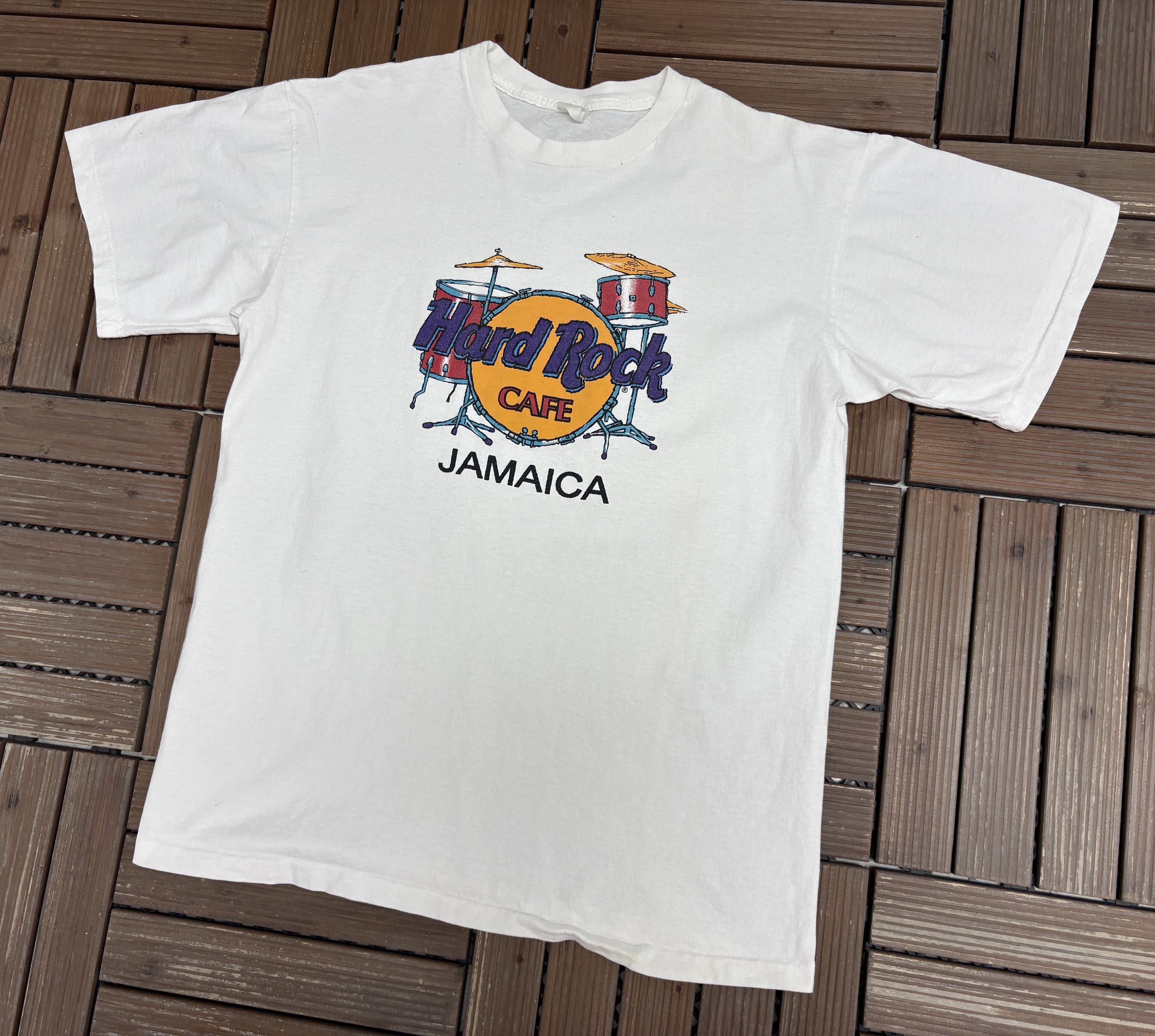 Vintage Hard Rock Cafe Jamaica Vintage White T-Shirt Tee Size US L / EU 52-54 / 3 - 3 Thumbnail